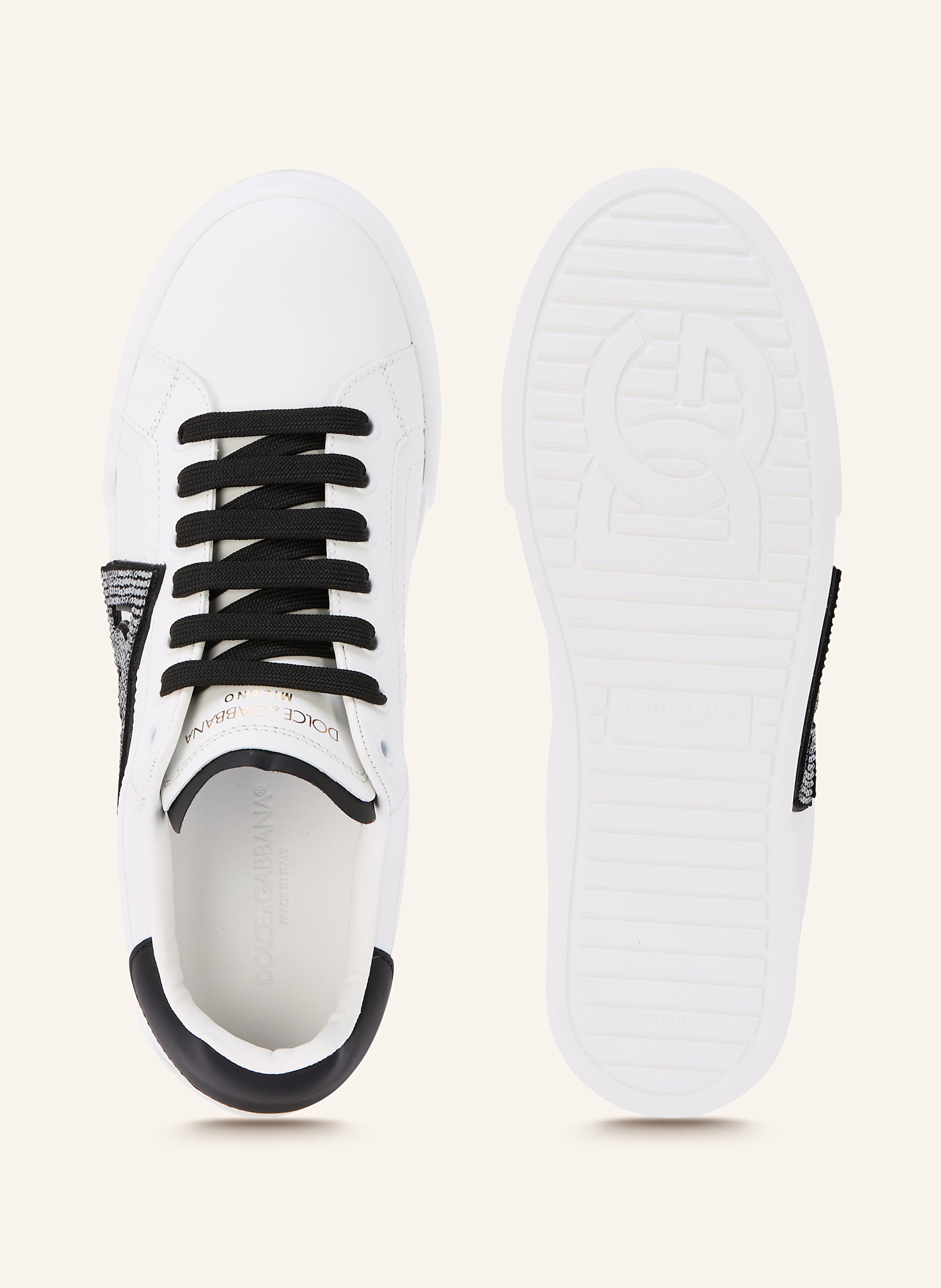 Thumbnail - Dolce & Gabbana Sneaker Portofino Light Strobel Mit Schmucksteinen weiss