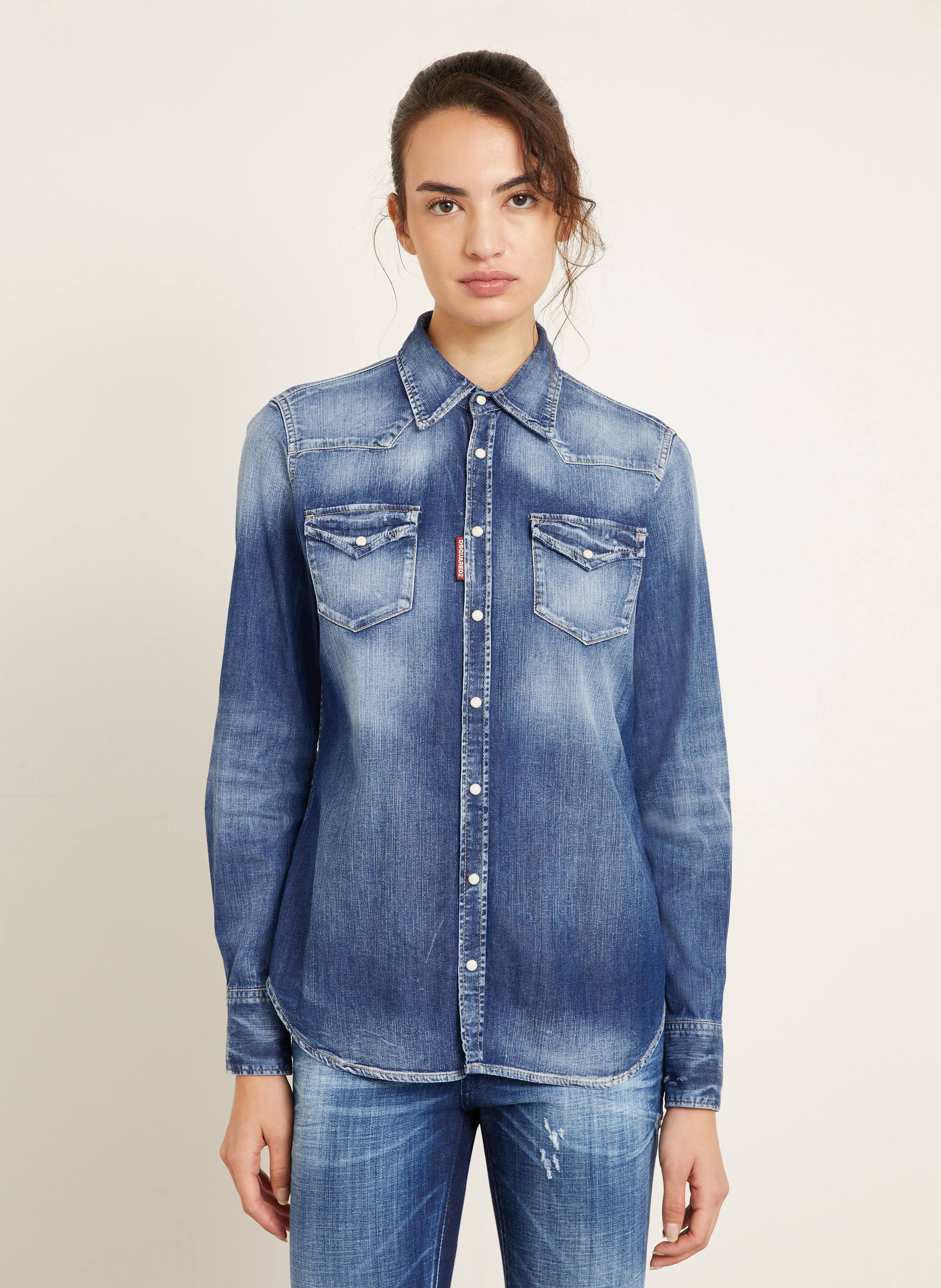 Thumbnail - dsquared2 Jeansbluse blau