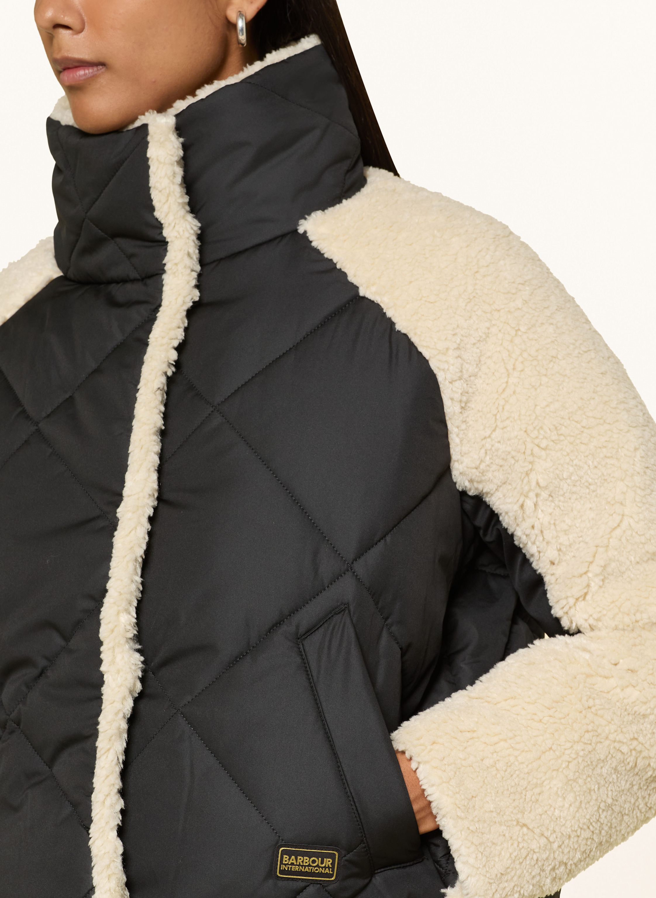 Thumbnail - Barbour International Steppjacke Mit Teddyfell schwarz