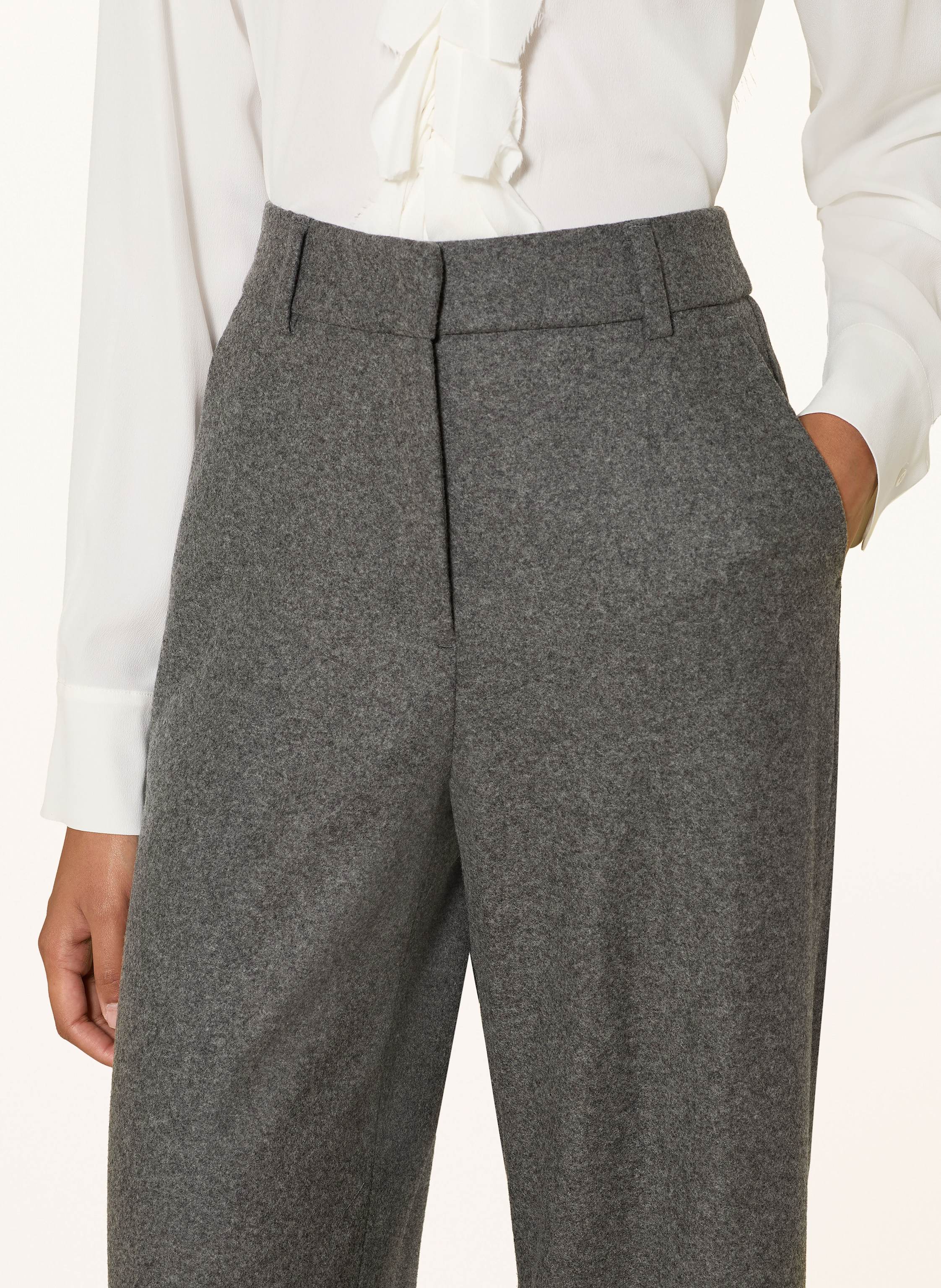 Thumbnail - Luisa Cerano Marlenehose Aus Flanell grau