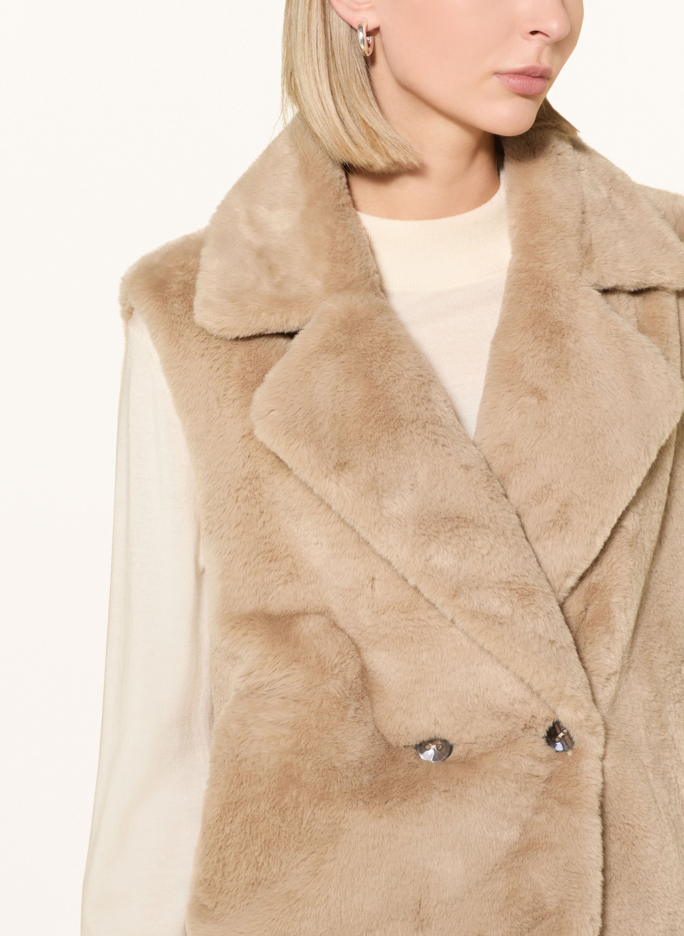 Thumbnail - Frieda & Freddies Kunstfell-Weste Leo beige