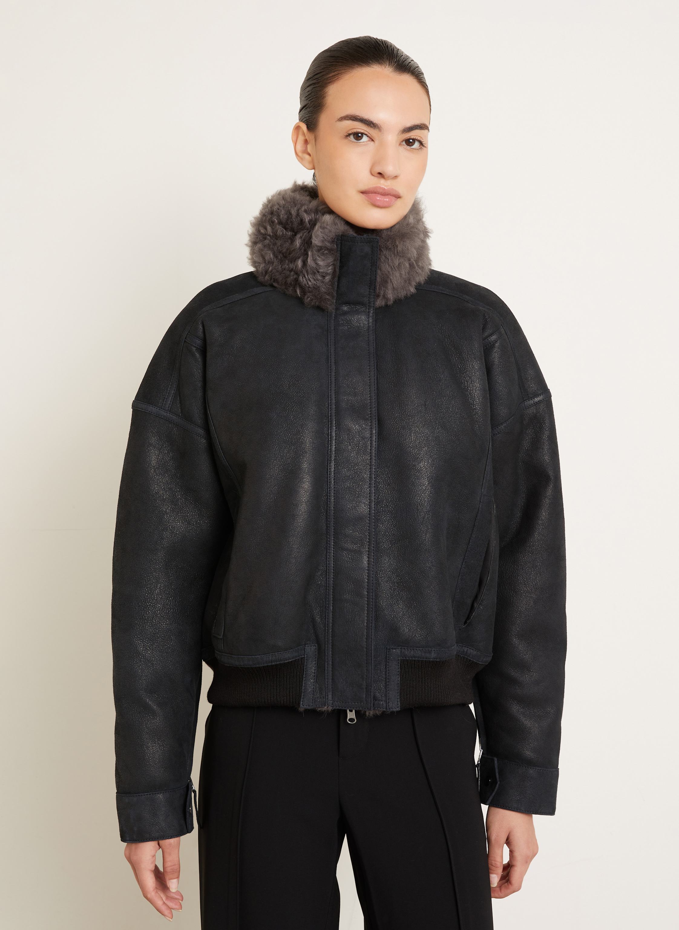 Thumbnail - Utzon Lederjacke Joa schwarz
