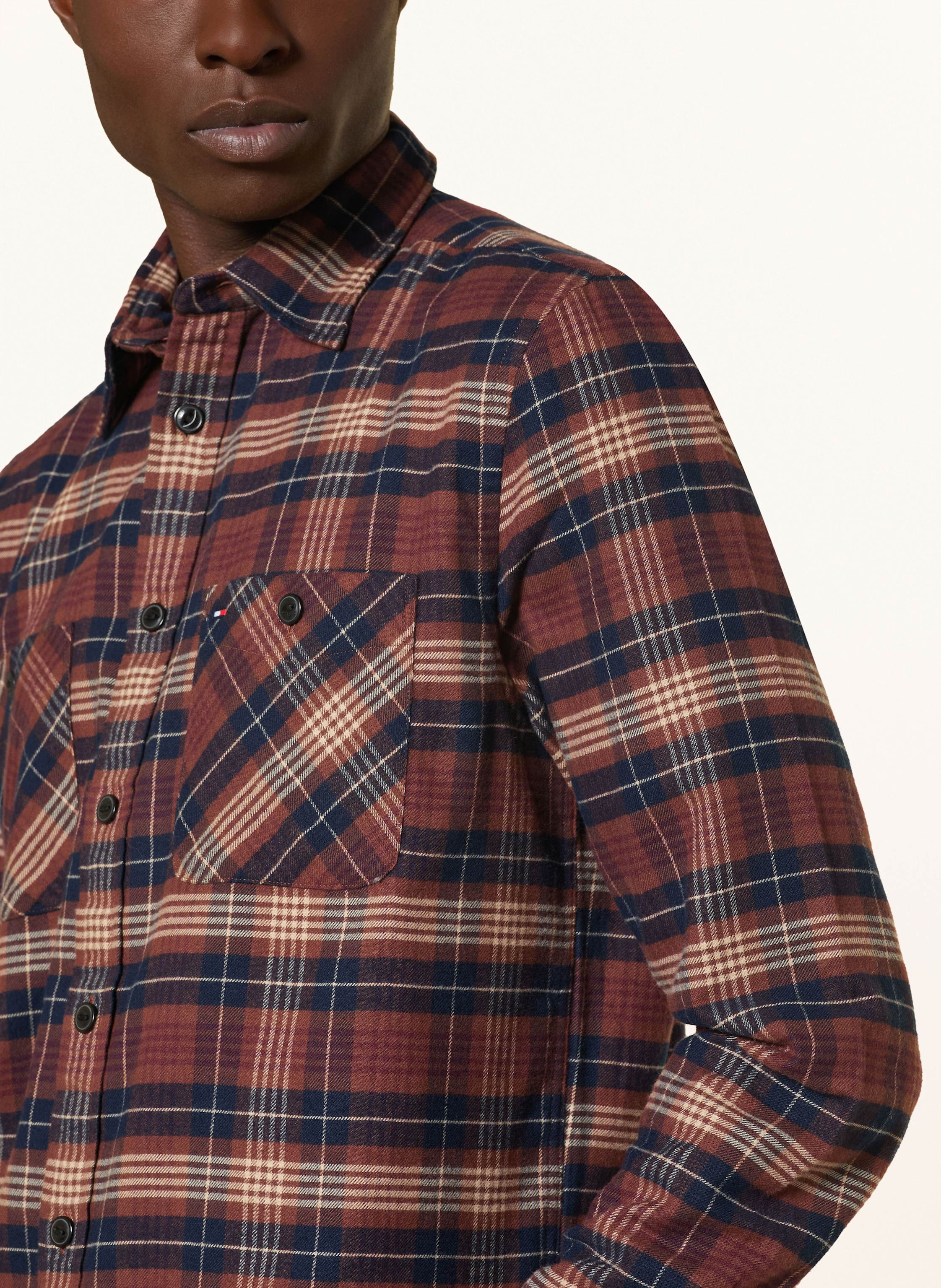 Thumbnail - Tommy Hilfiger Flanellhemd Regular Fit braun