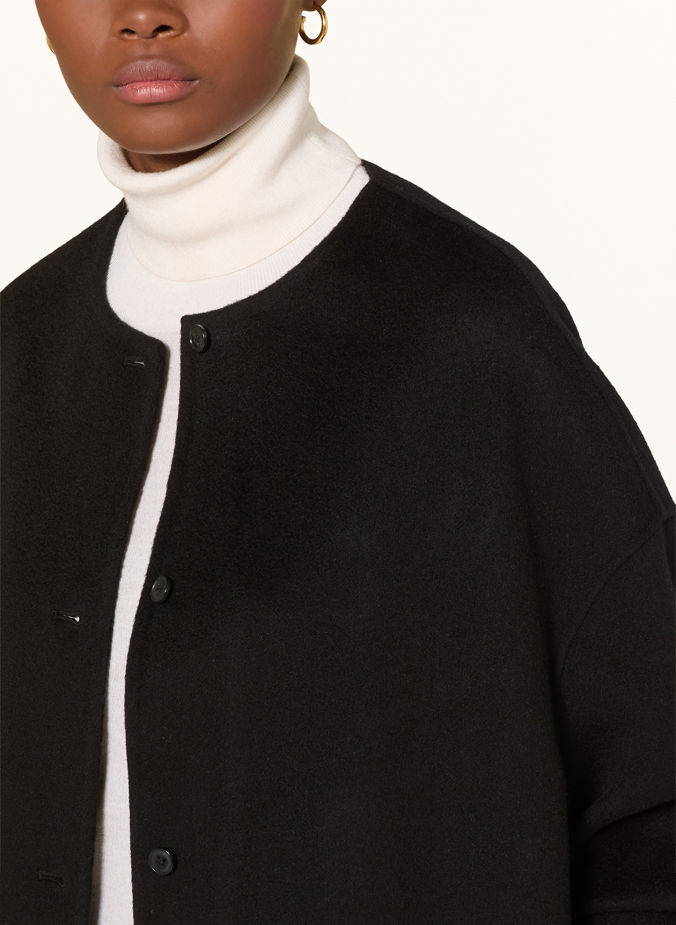 Thumbnail - Loulou De Saison Mantel Dunne schwarz