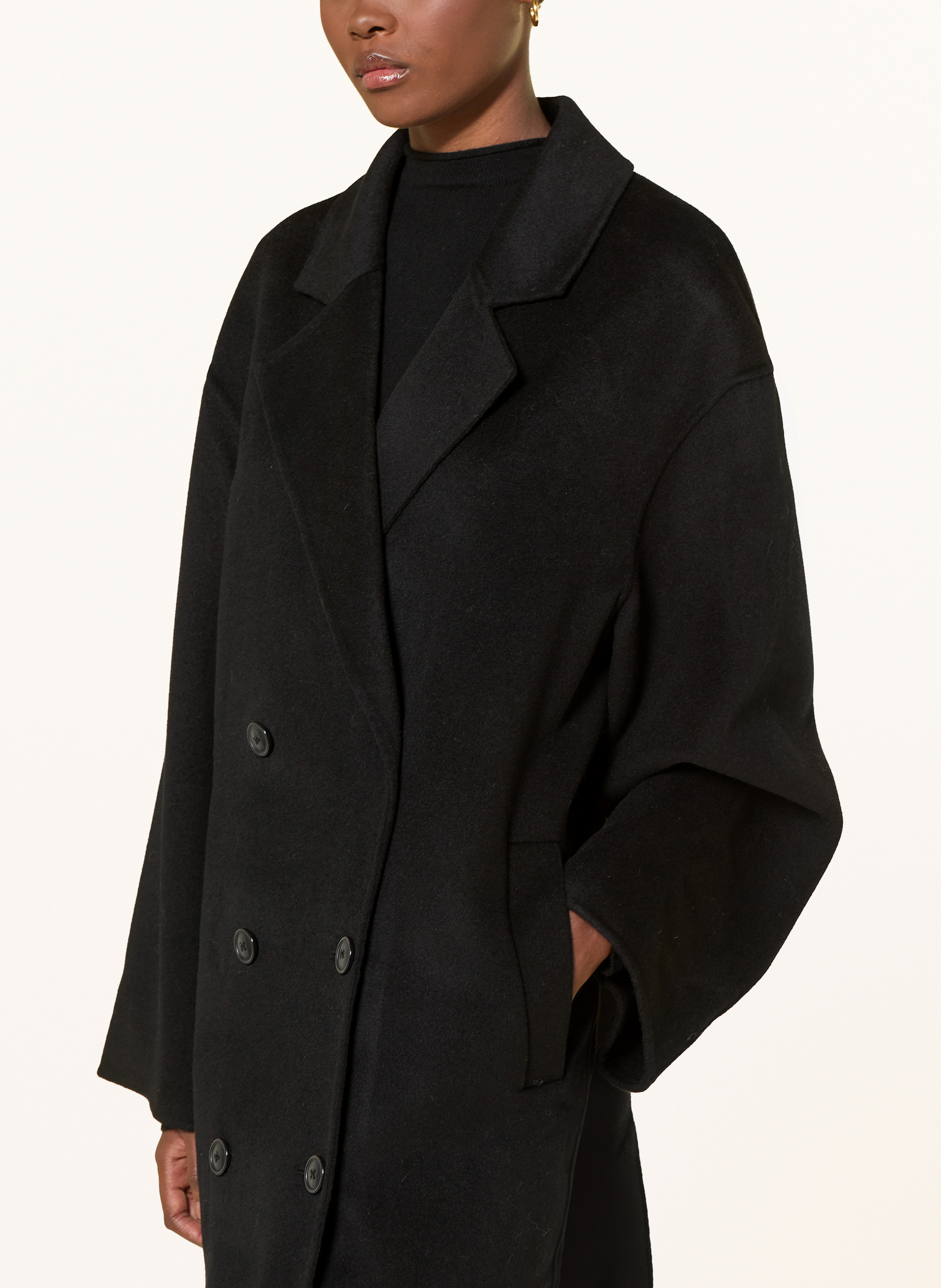 Thumbnail - Loulou De Saison Wollmantel Borneo schwarz