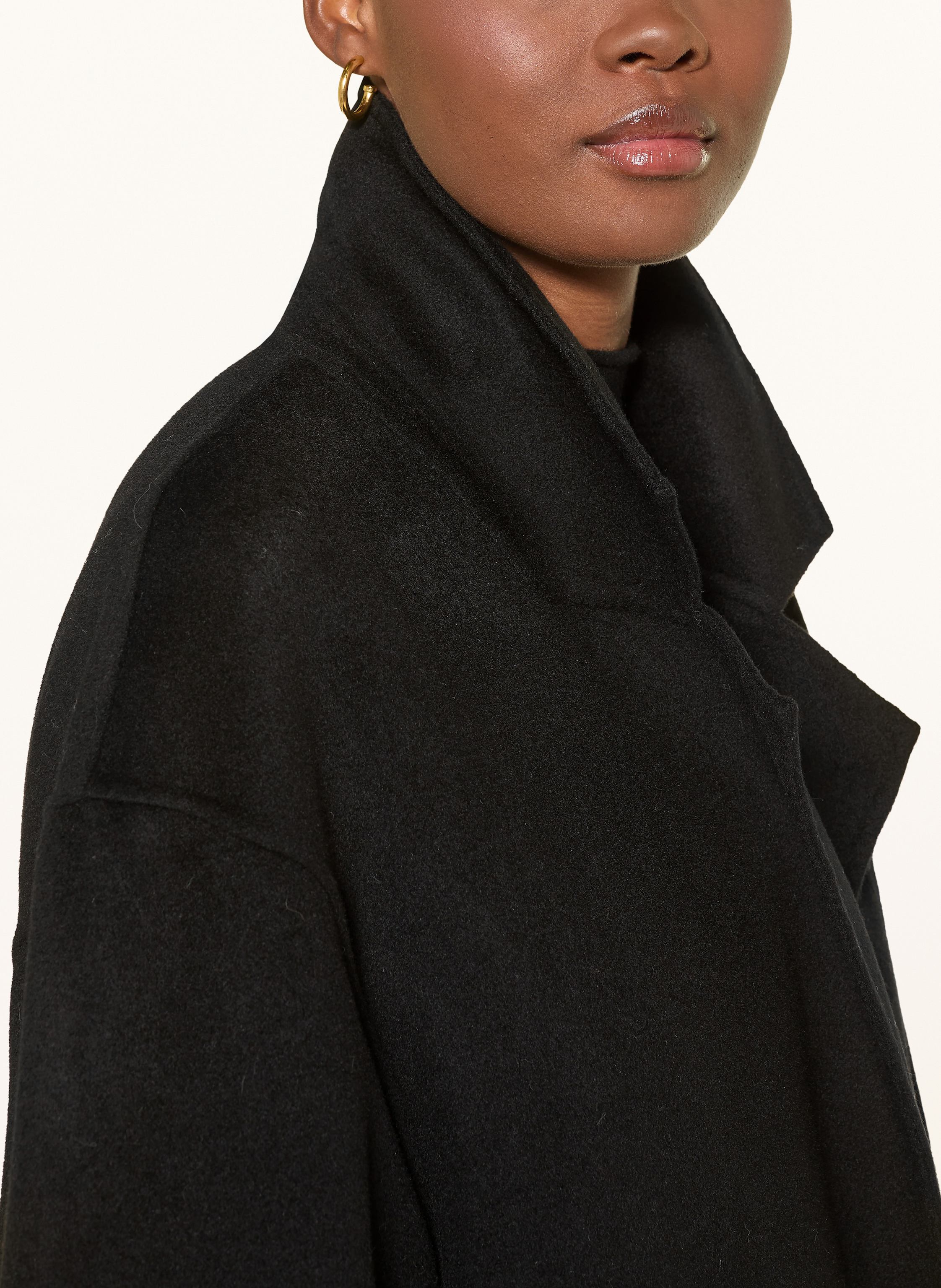 Thumbnail - Loulou De Saison Wollmantel Borneo schwarz