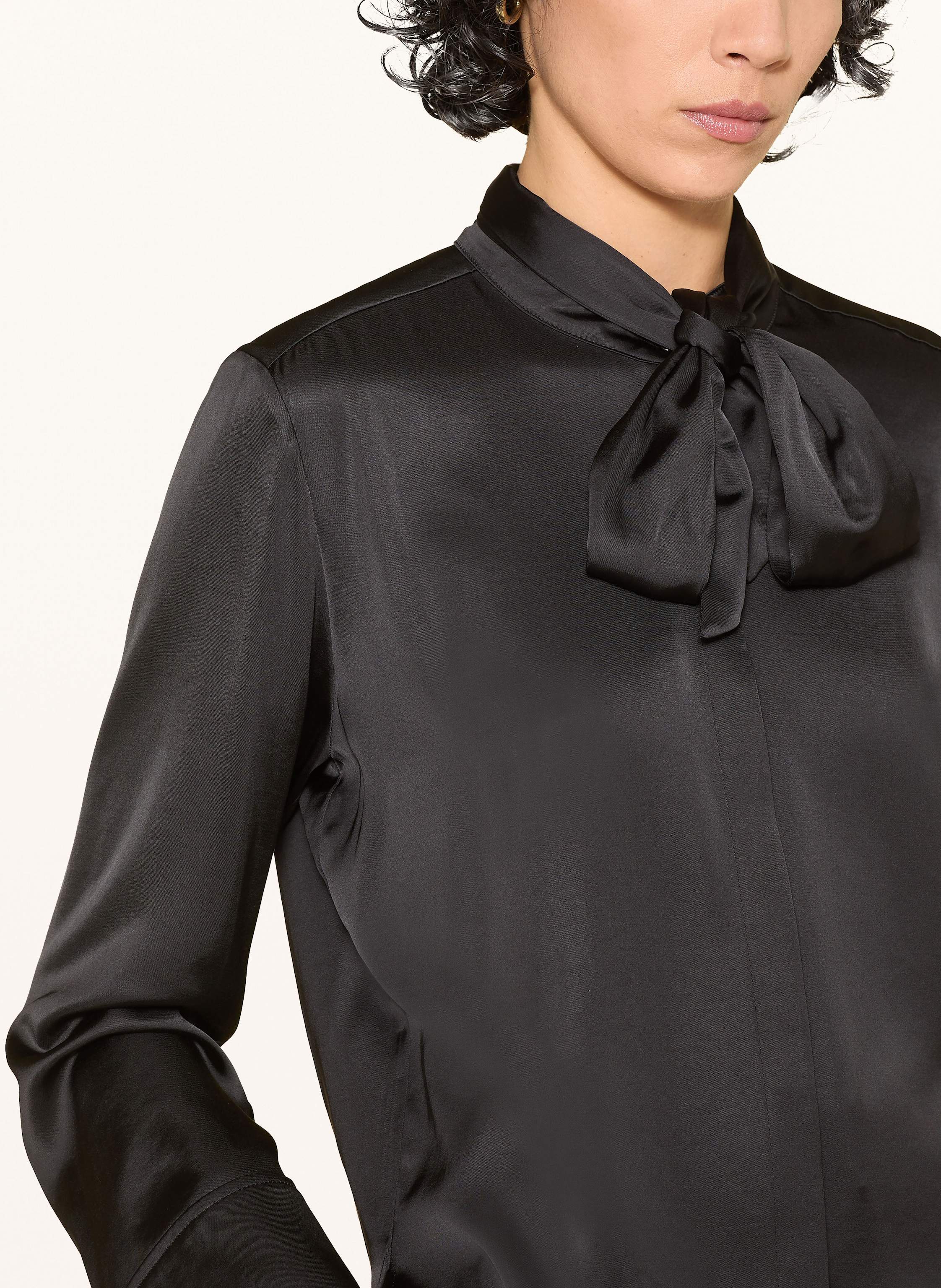 Thumbnail - Marc Cain Satinbluse Mit Abnehmbarer Schluppe schwarz