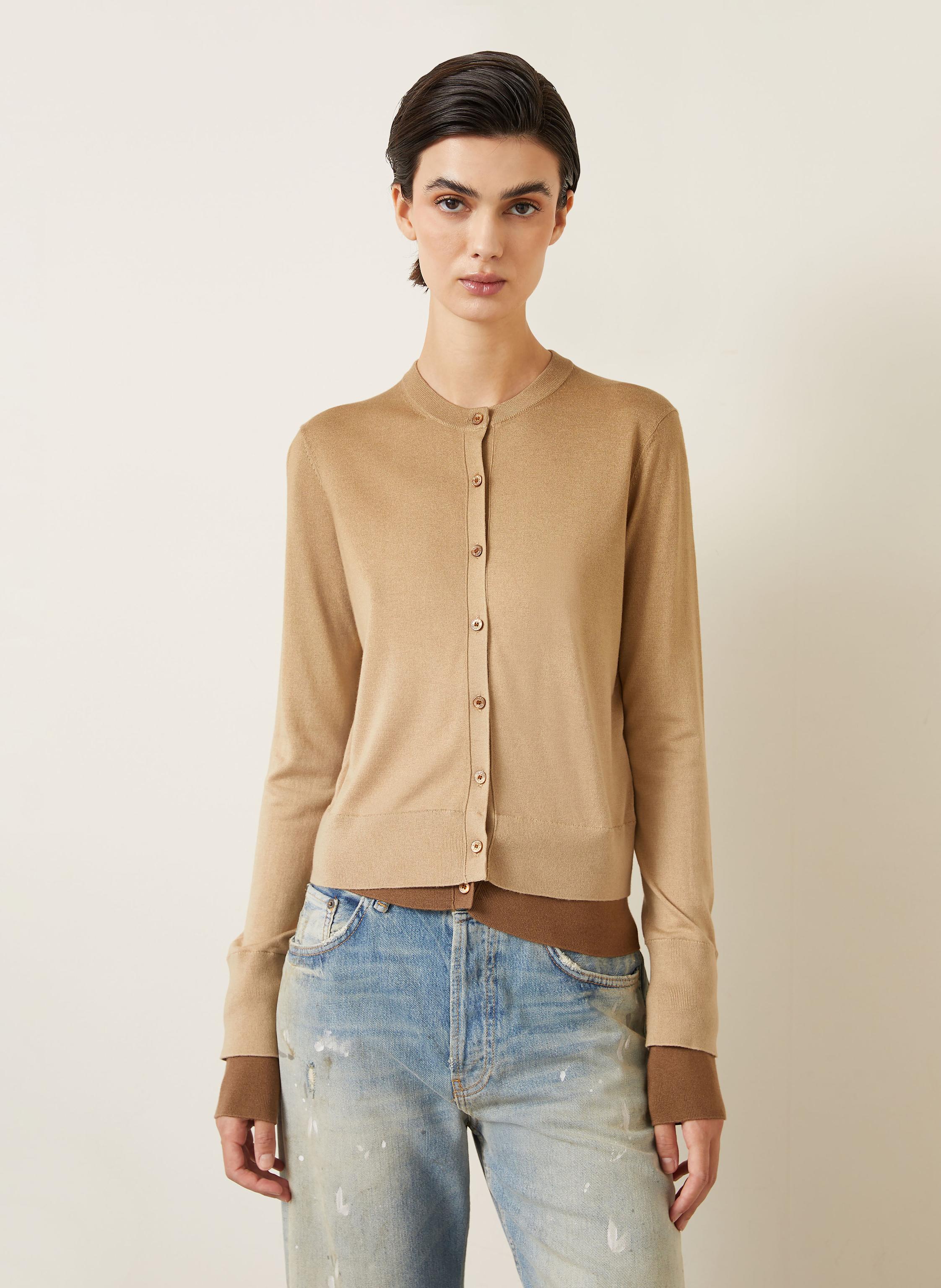 Thumbnail - Acne Studios Strickjacke Aus Seide beige