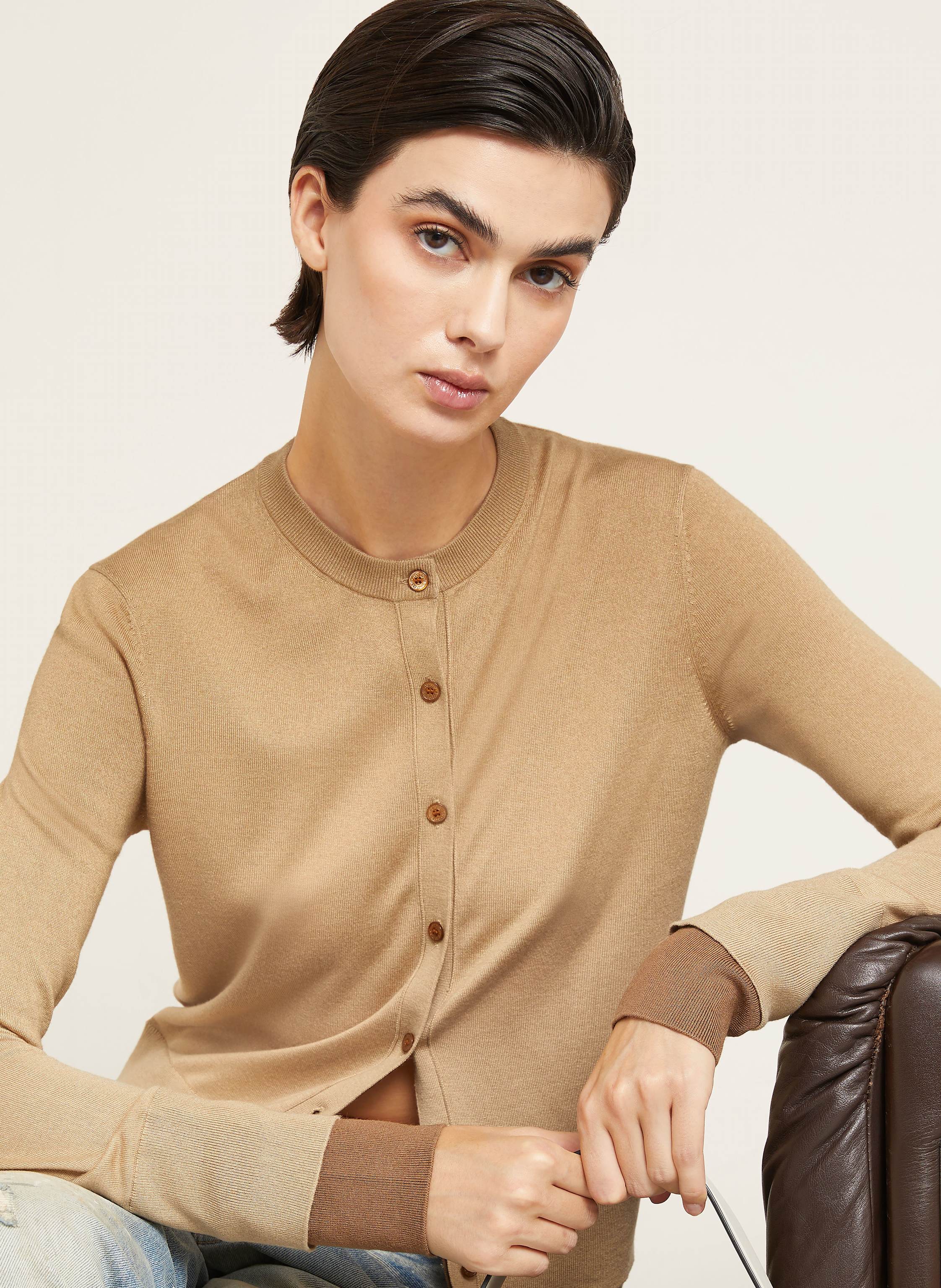 Thumbnail - Acne Studios Strickjacke Aus Seide beige