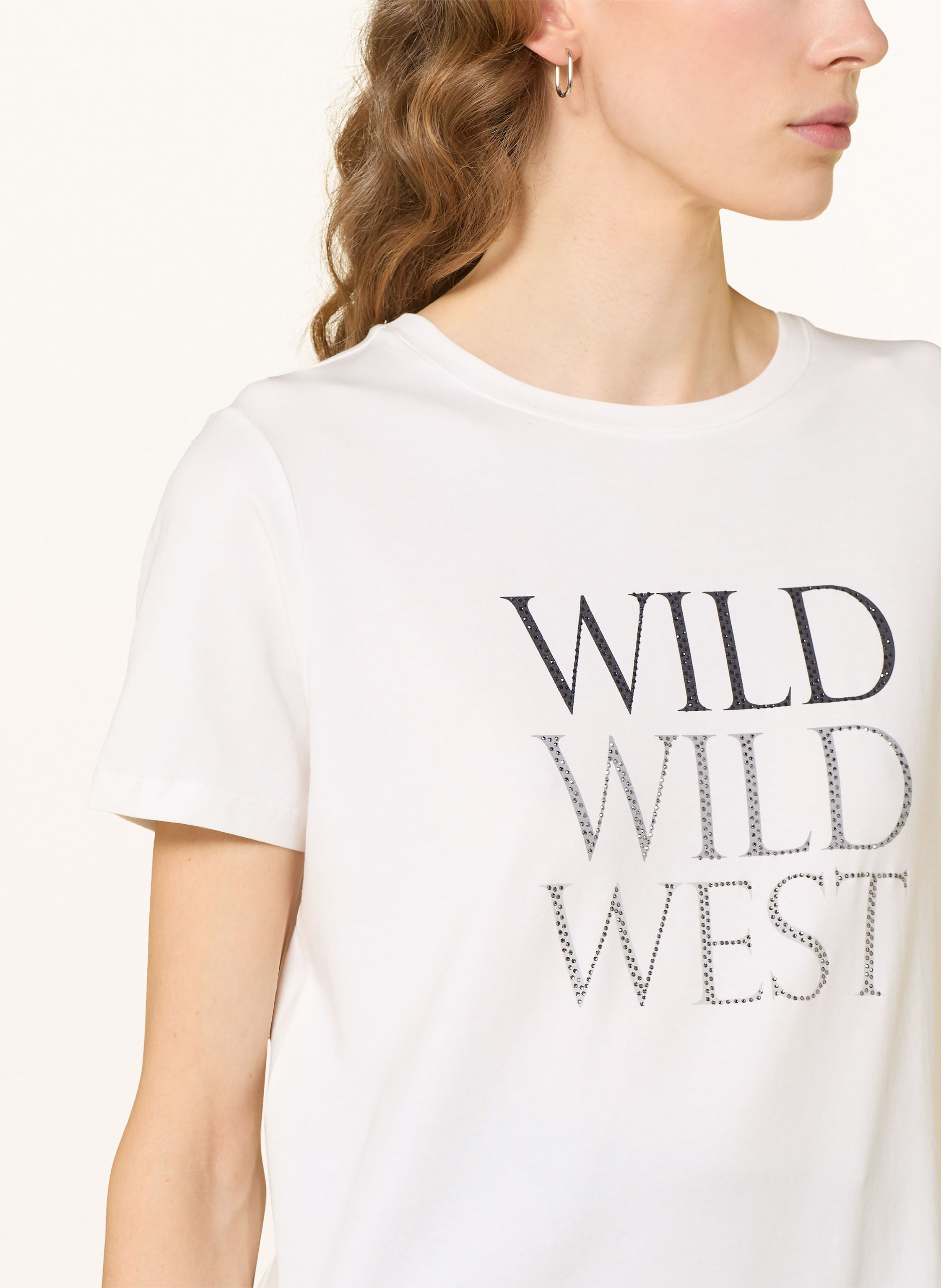 Thumbnail - Comma T-Shirt Mit Schmucksteinen weiss