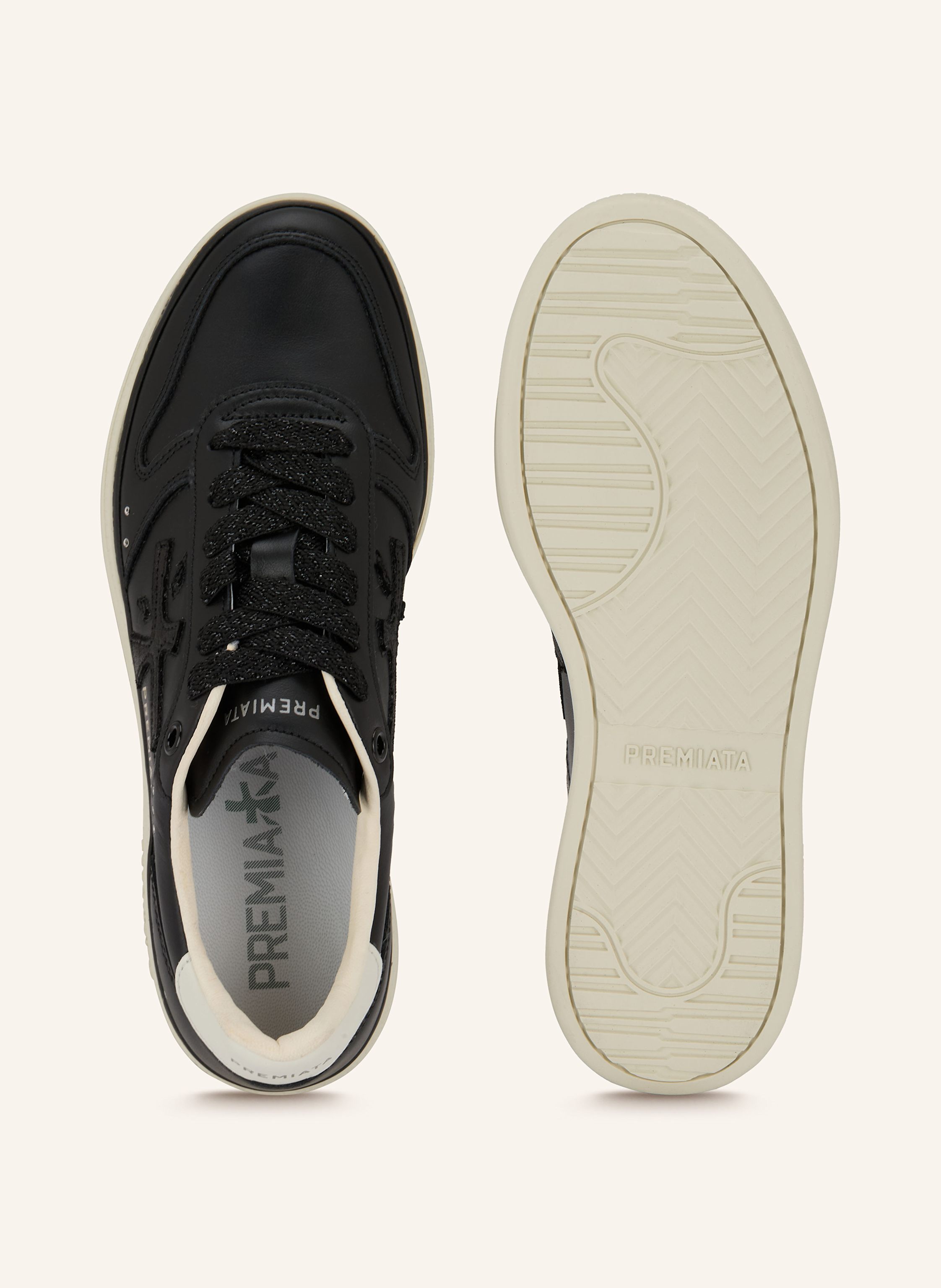 Thumbnail - Premiata Sneaker Micol Mit Nieten Und Glitzergarn schwarz