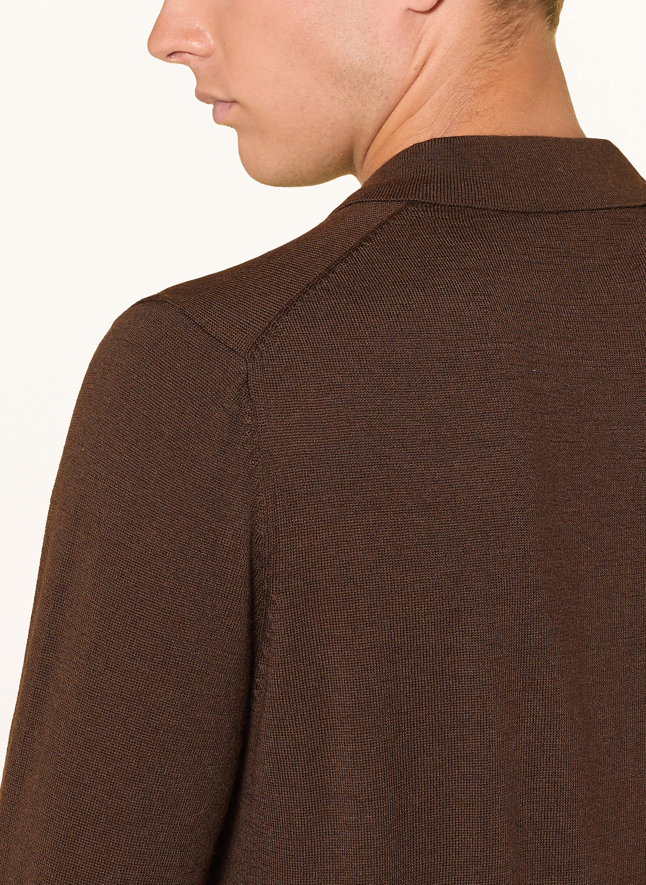 Thumbnail - Seidensticker Strick-Poloshirt Aus Merinowolle braun