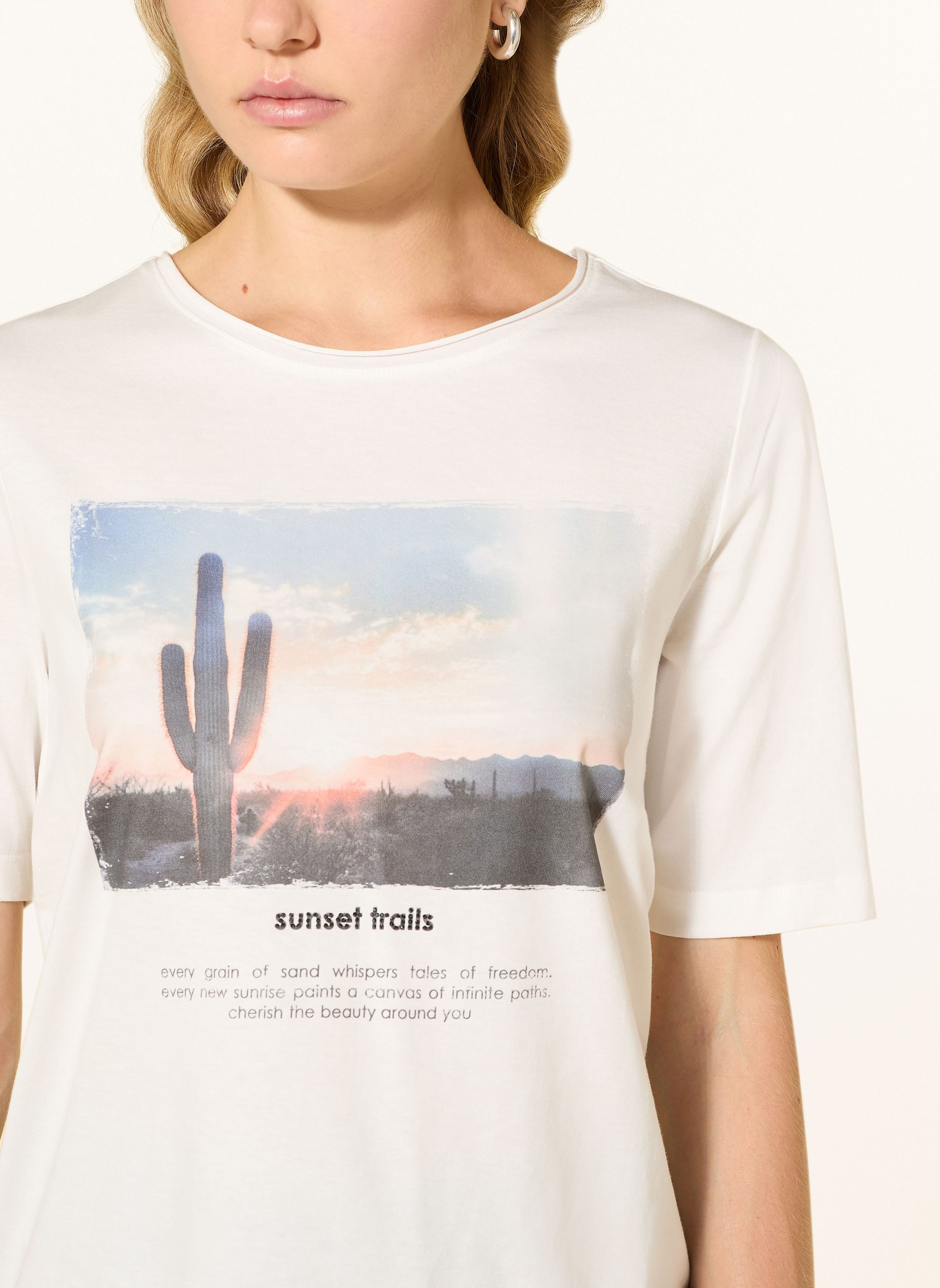 Thumbnail - Oui T-Shirt Mit Schmucksteinen weiss
