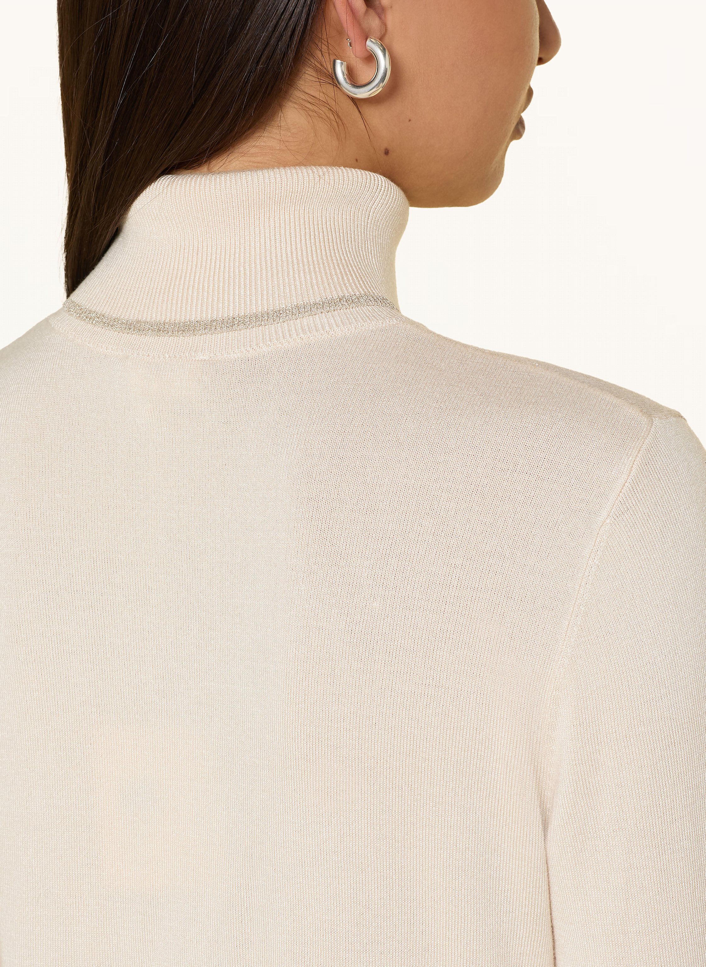 Thumbnail - Liu Jo Rollkragenpullover Mit Glitzergarn weiss