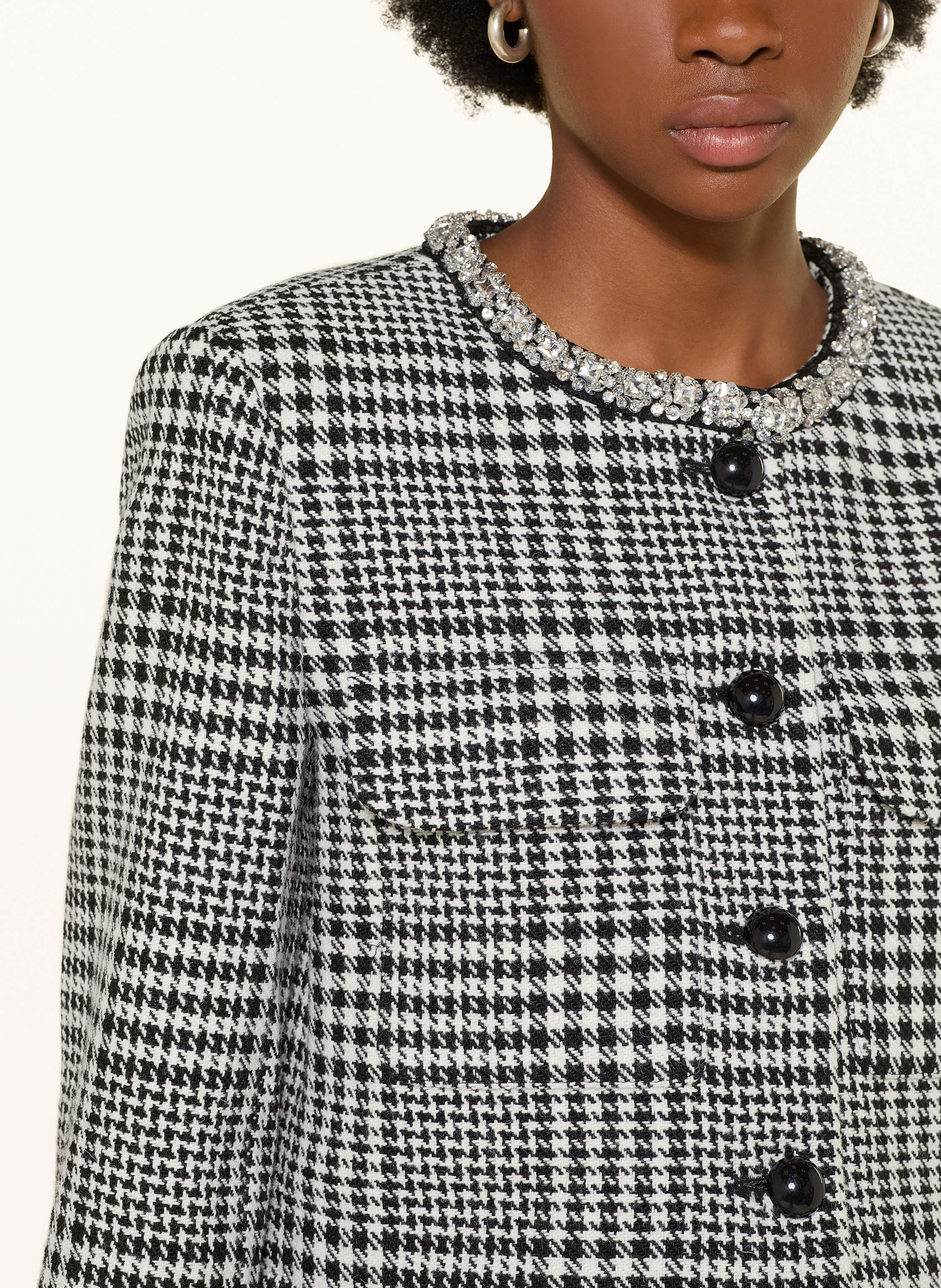 Thumbnail - Self-Portrait Tweed-Jacke schwarz