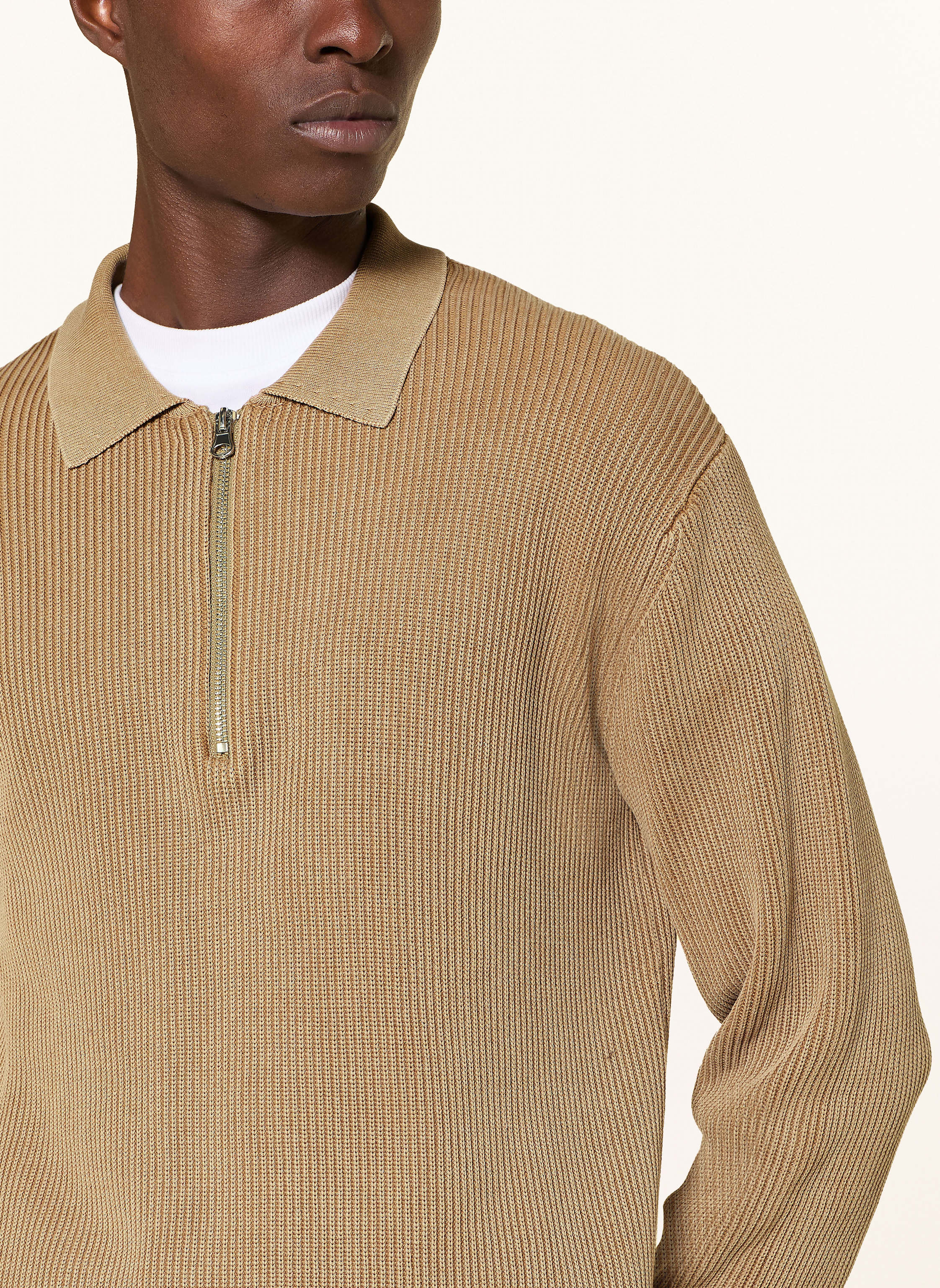 Thumbnail - Mos Mosh Gallery Strick-Poloshirt Mmgroyce beige