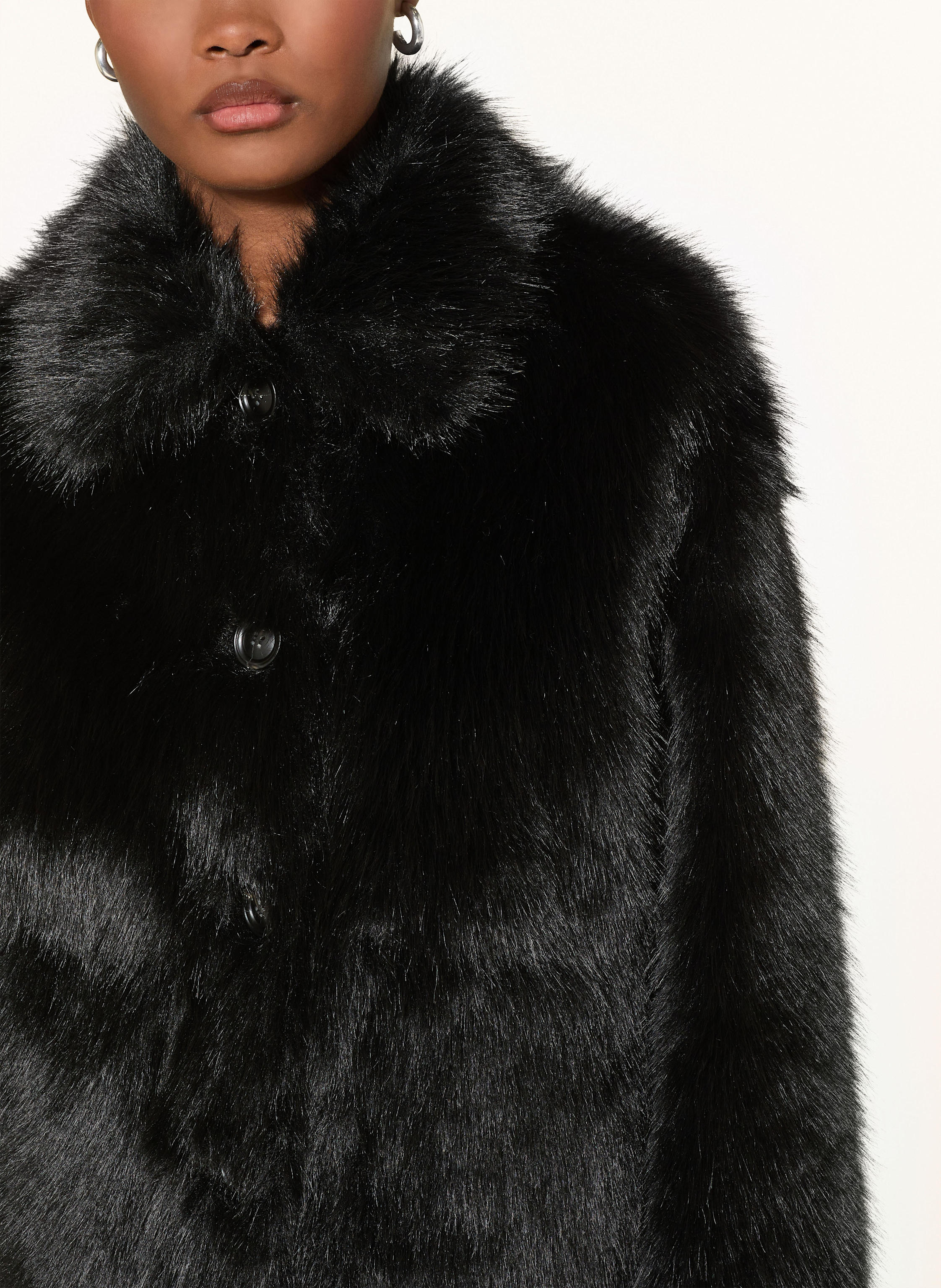 Thumbnail - Mrs & Hugs Kunstpelz-Jacke schwarz