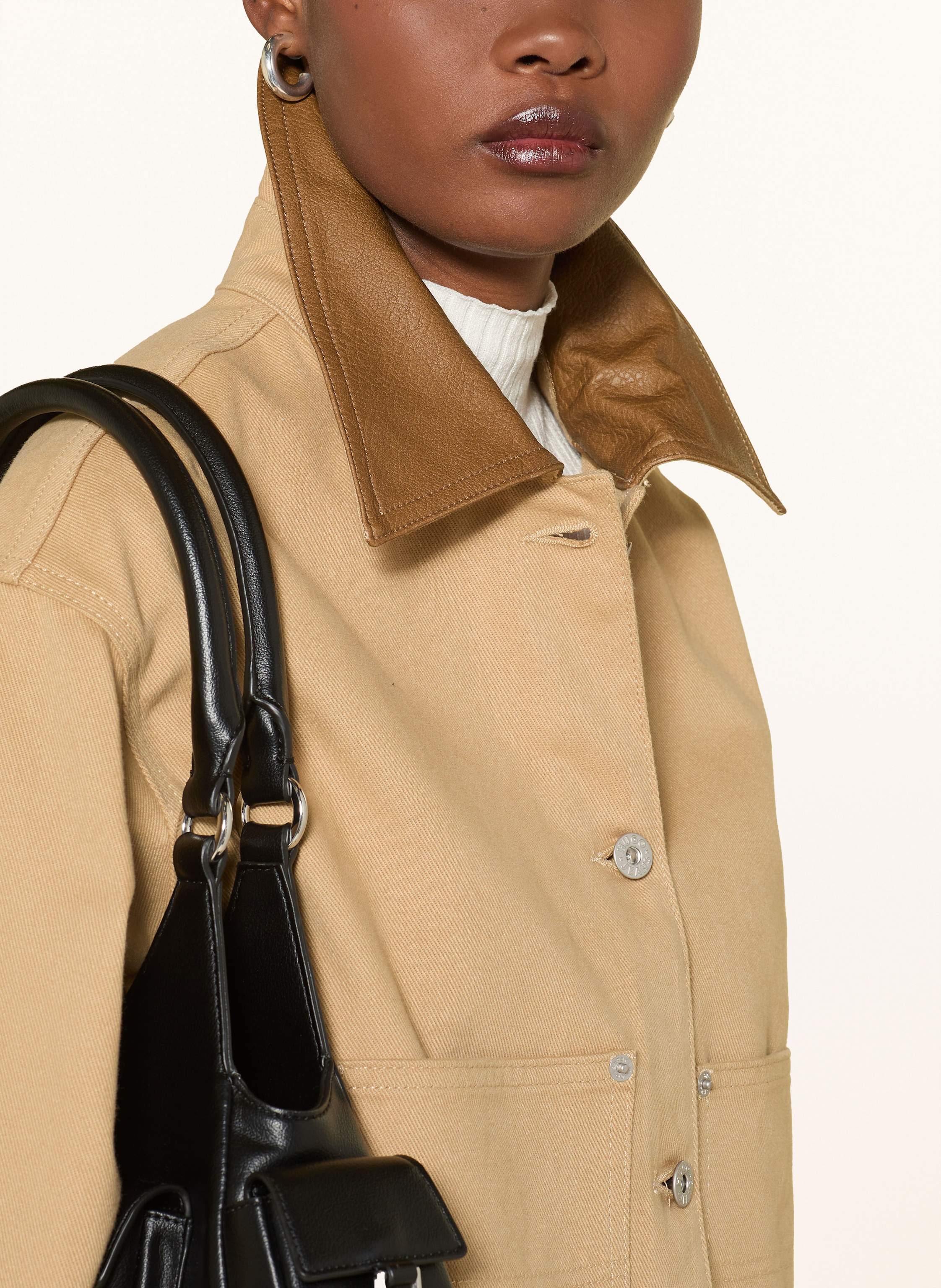 Thumbnail - Hugo Jeansjacke Andeso beige