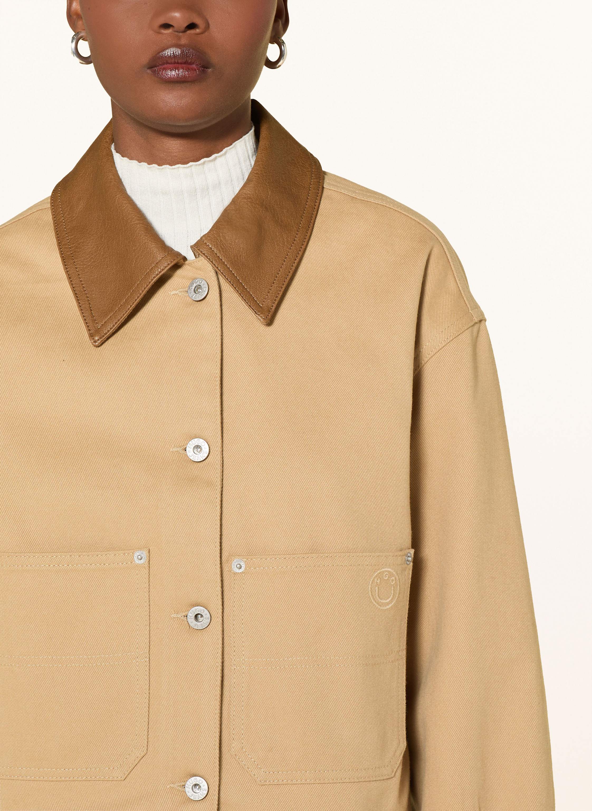 Thumbnail - Hugo Jeansjacke Andeso beige