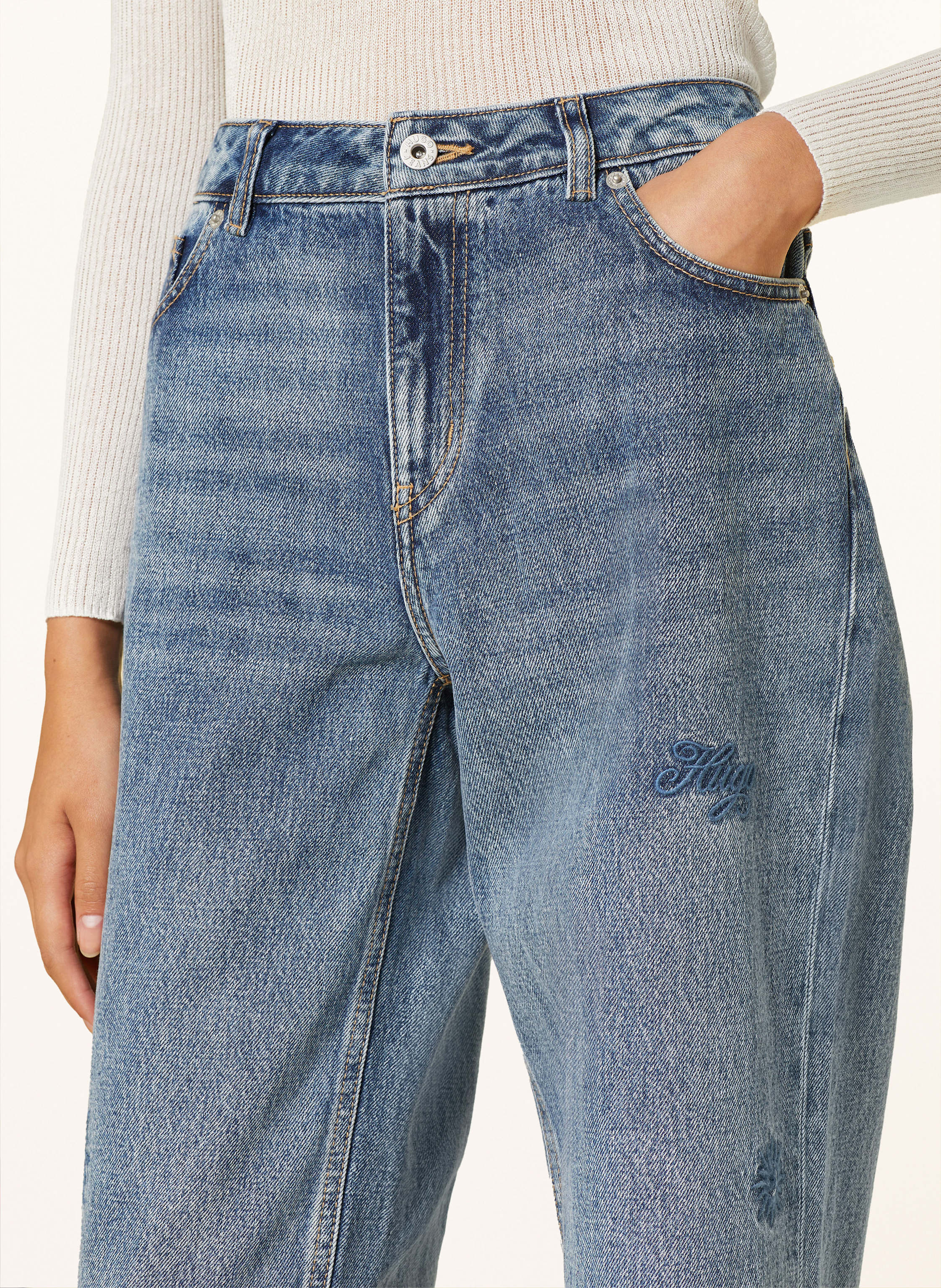 Thumbnail - Hugo Wide Leg Jeans Gamala blau