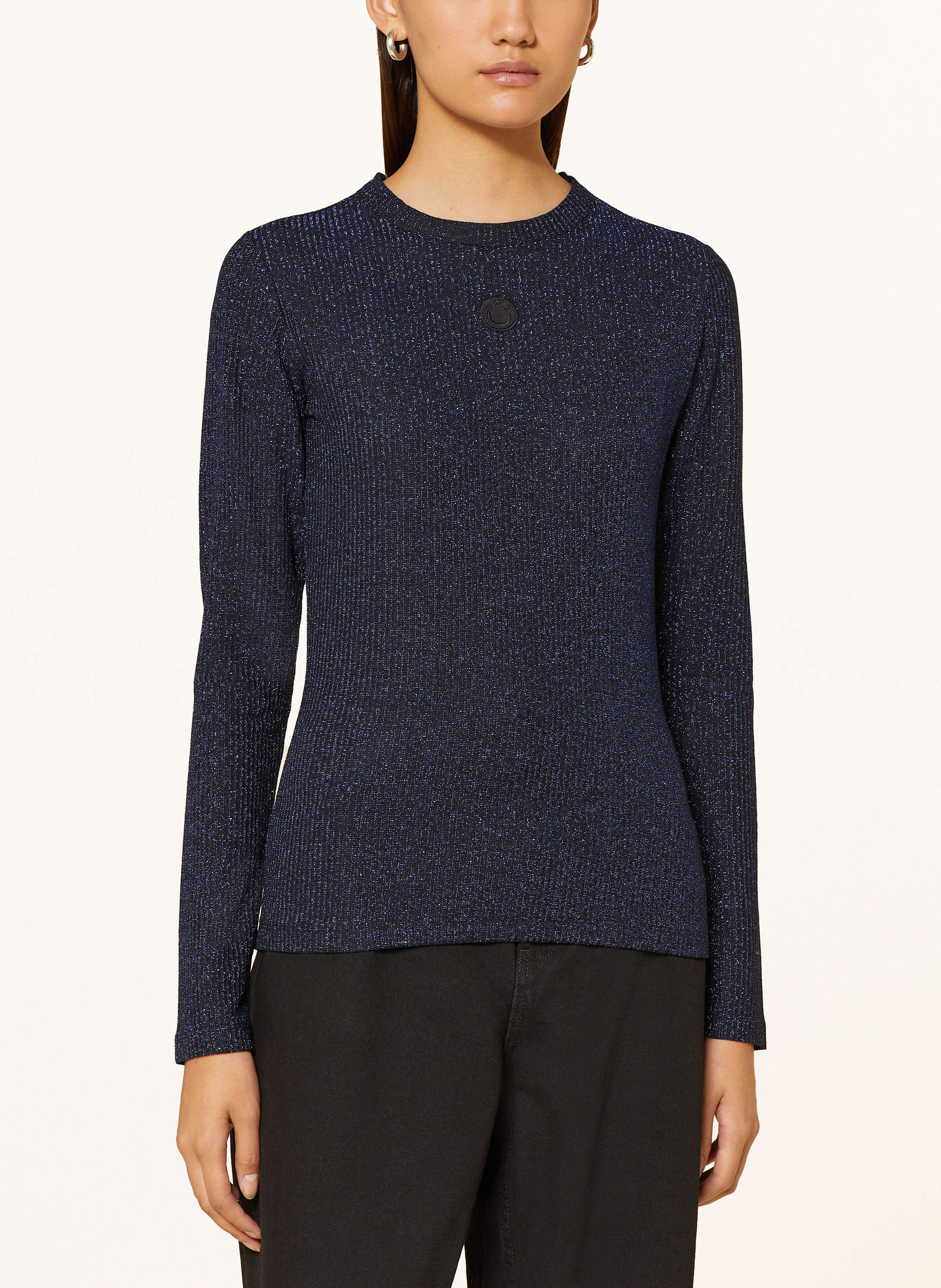 Thumbnail - Hugo Longsleeve Daloren Mit Glitzergarn schwarz