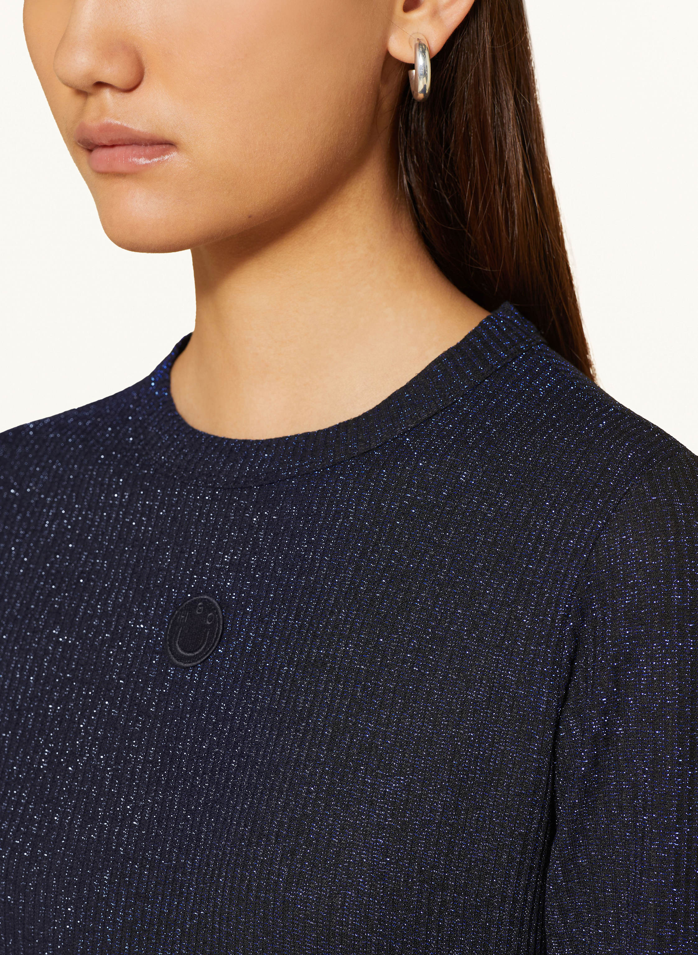 Thumbnail - Hugo Longsleeve Daloren Mit Glitzergarn schwarz