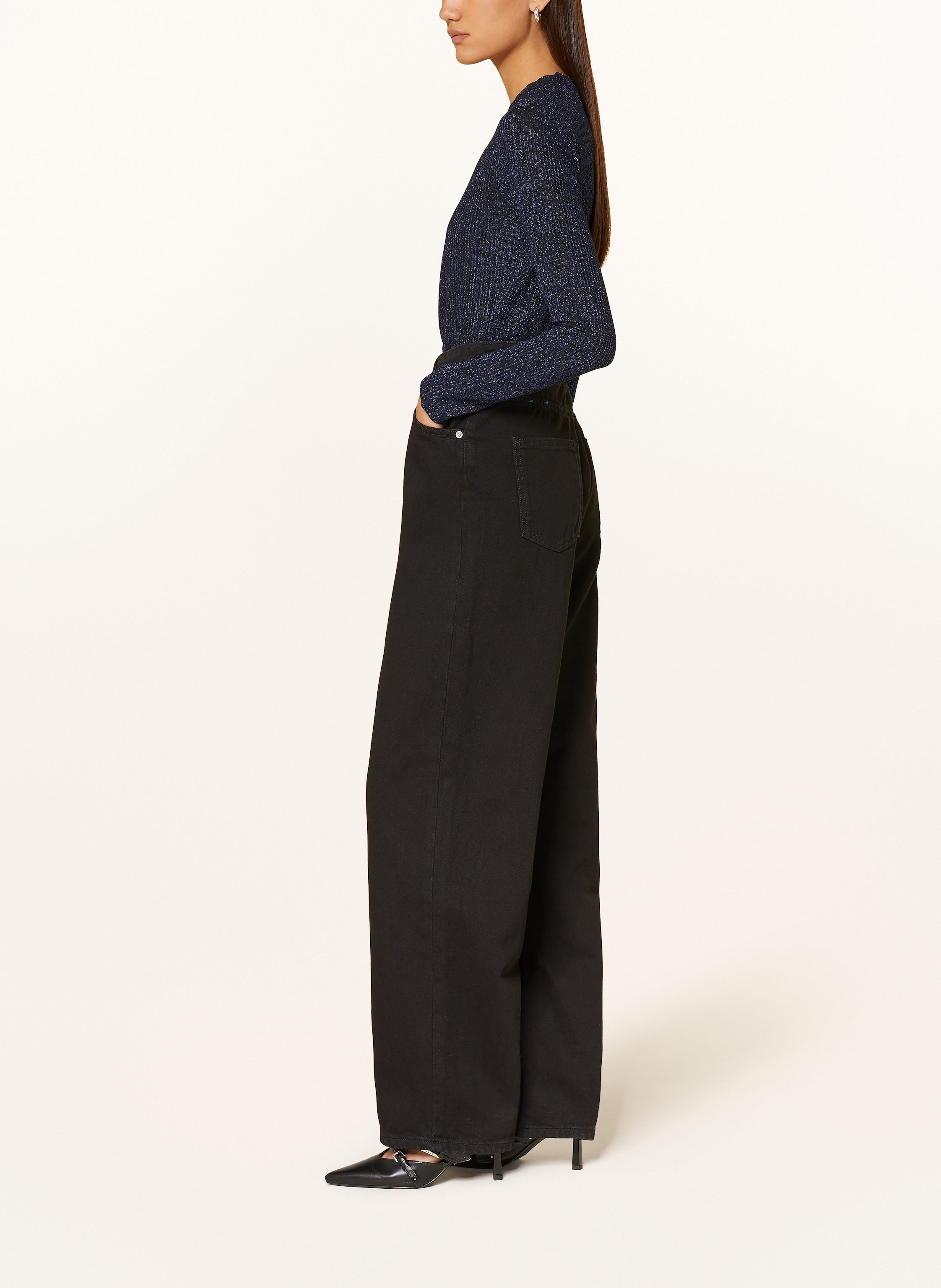 Thumbnail - Hugo Blue Wide Leg Jeans Leni schwarz