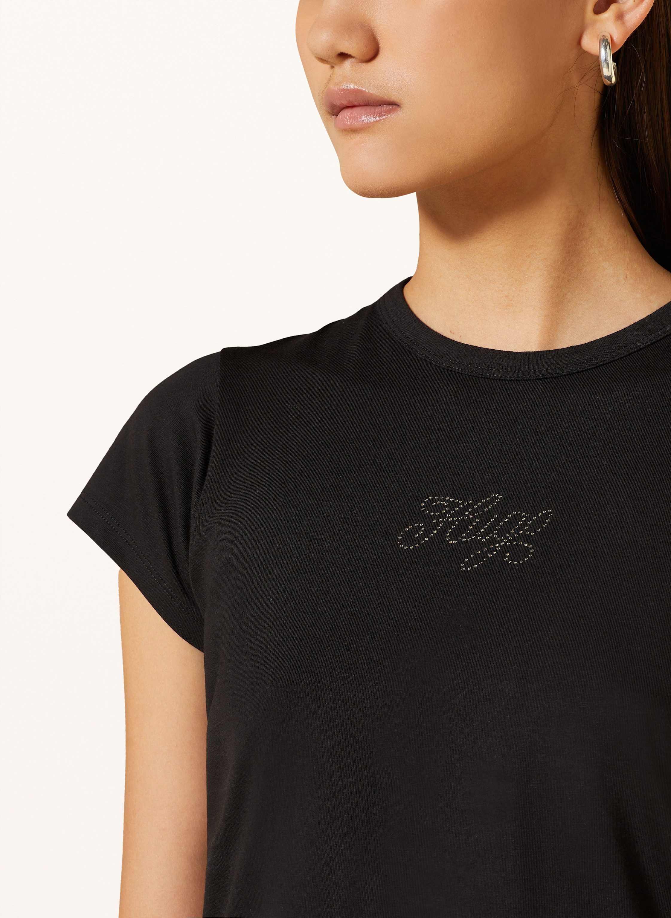 Thumbnail - Hugo Blue Cropped-Shirt Dome Mit Schmucksteinen schwarz