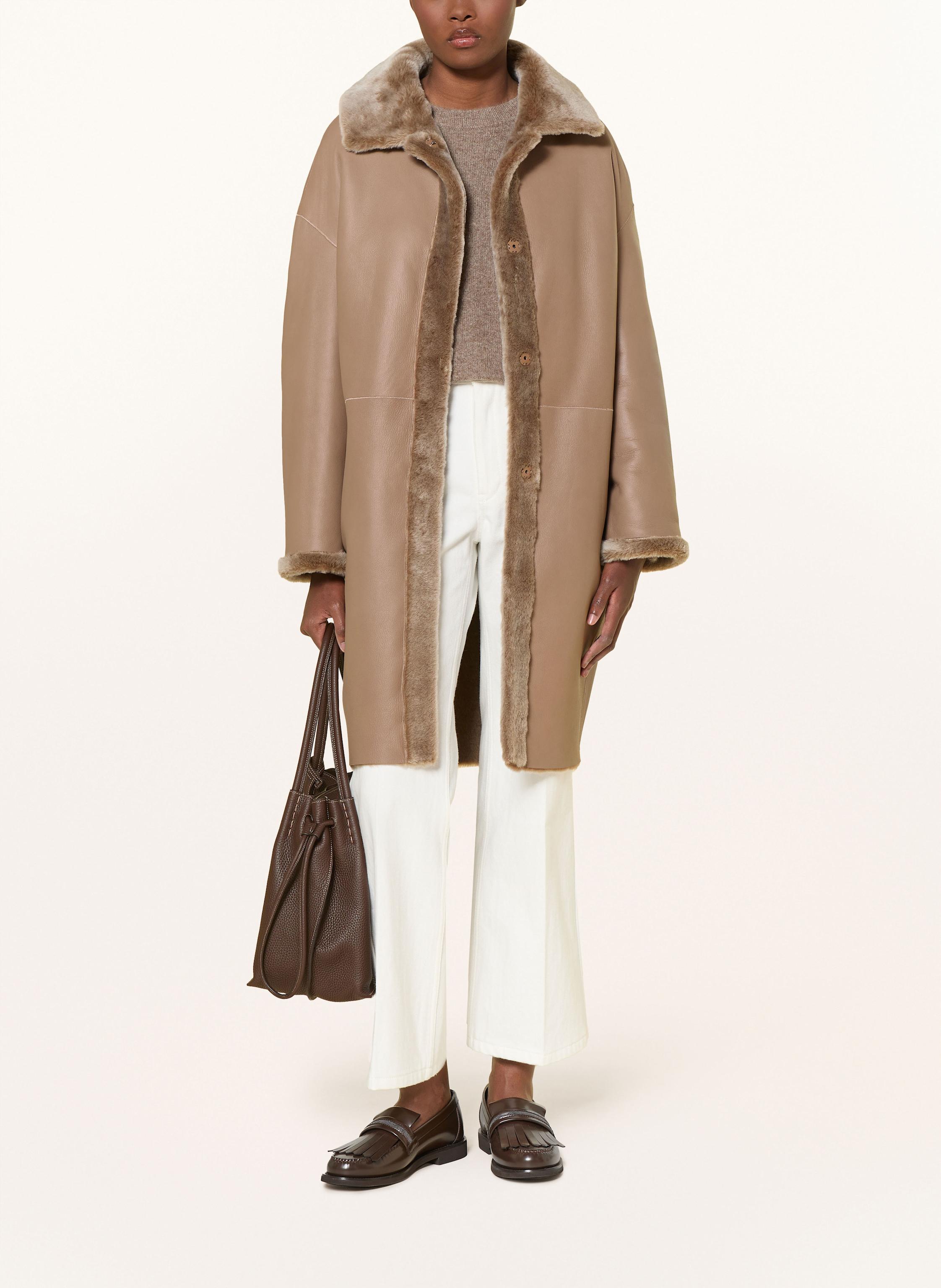 Thumbnail - Manzoni 24 Ledermantel Zum Wenden braun