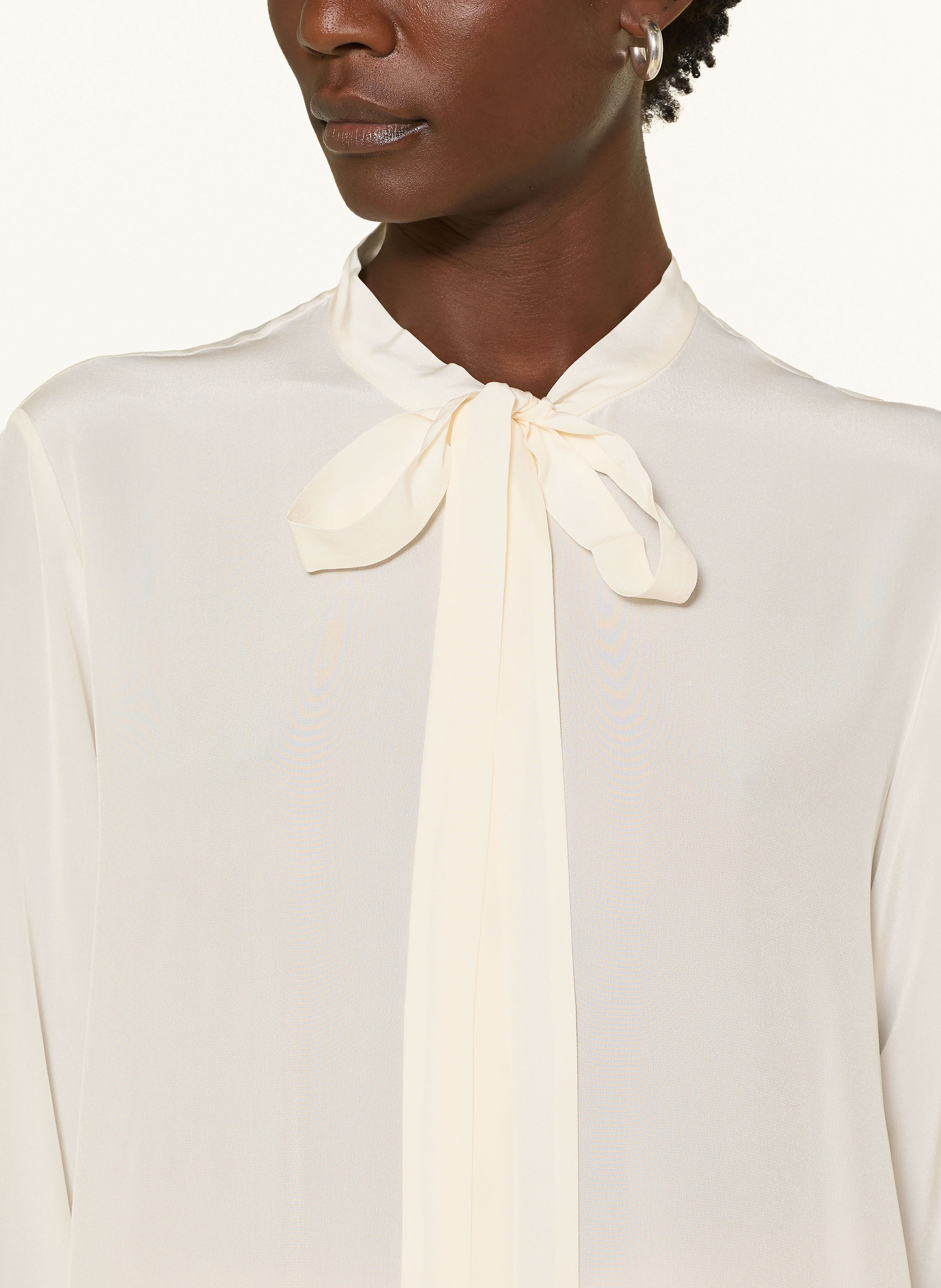 Thumbnail - Boss Schluppenbluse Bryon Aus Seide weiss