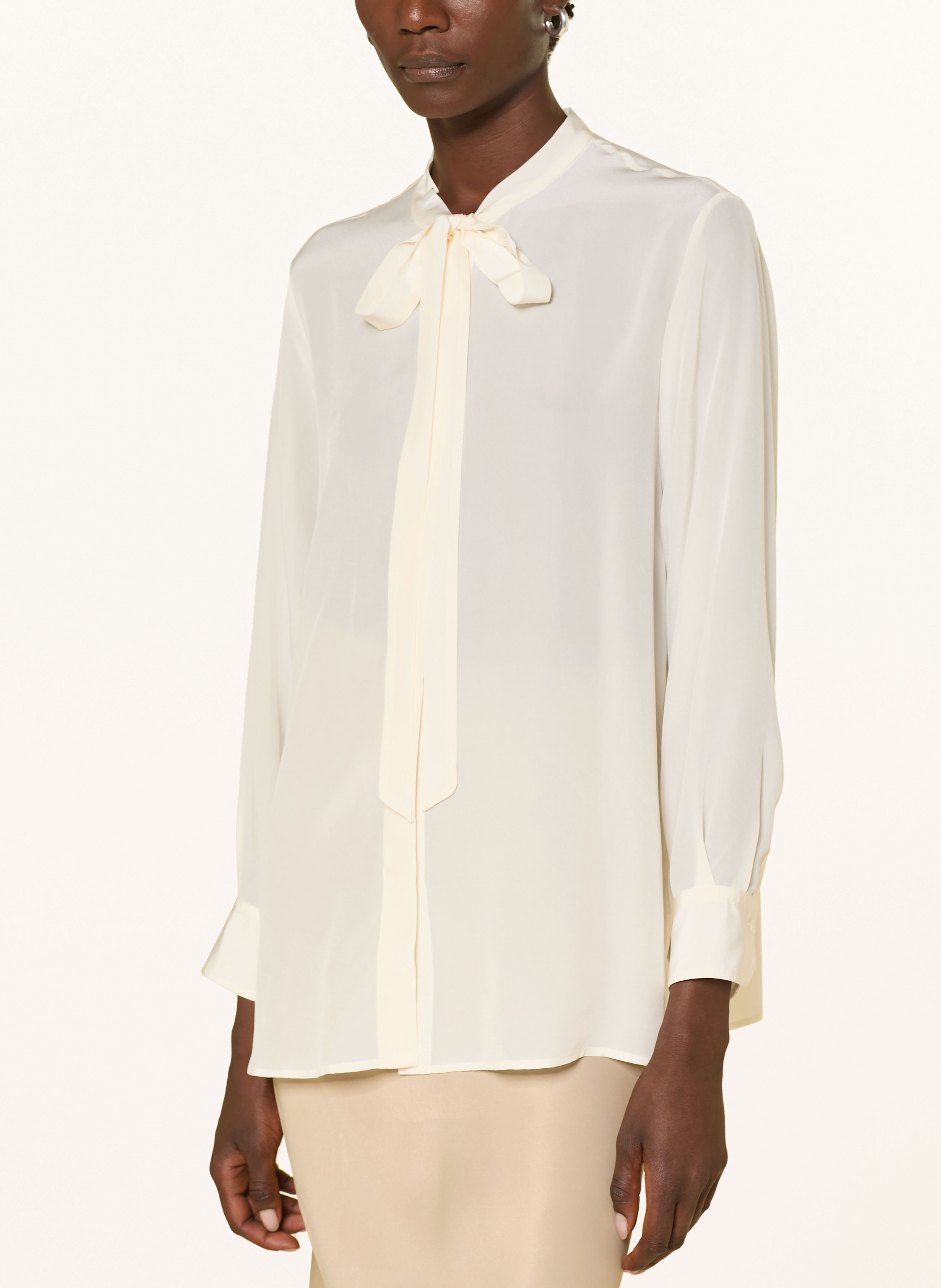 Thumbnail - Boss Schluppenbluse Bryon Aus Seide weiss