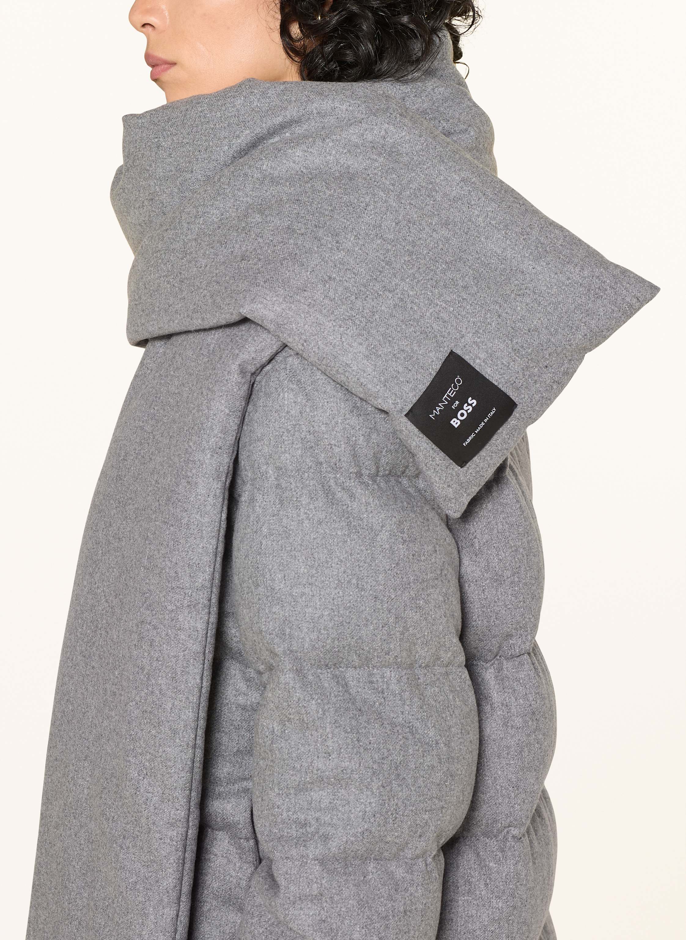 Thumbnail - Boss Steppmantel Pashiza Mit Abnehmbarem Schal grau
