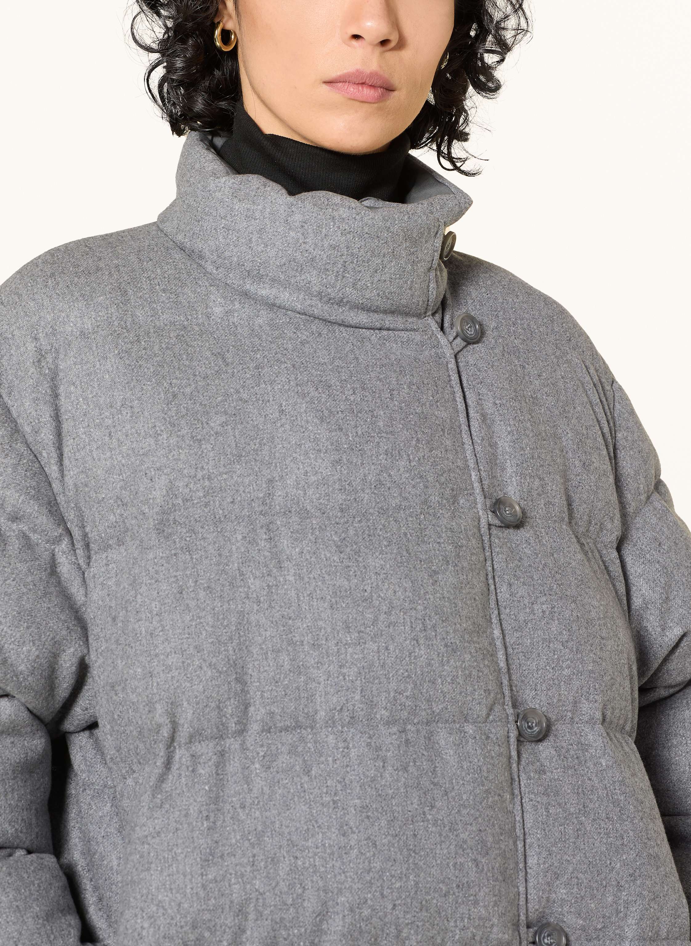 Thumbnail - Boss Steppmantel Pashiza Mit Abnehmbarem Schal grau