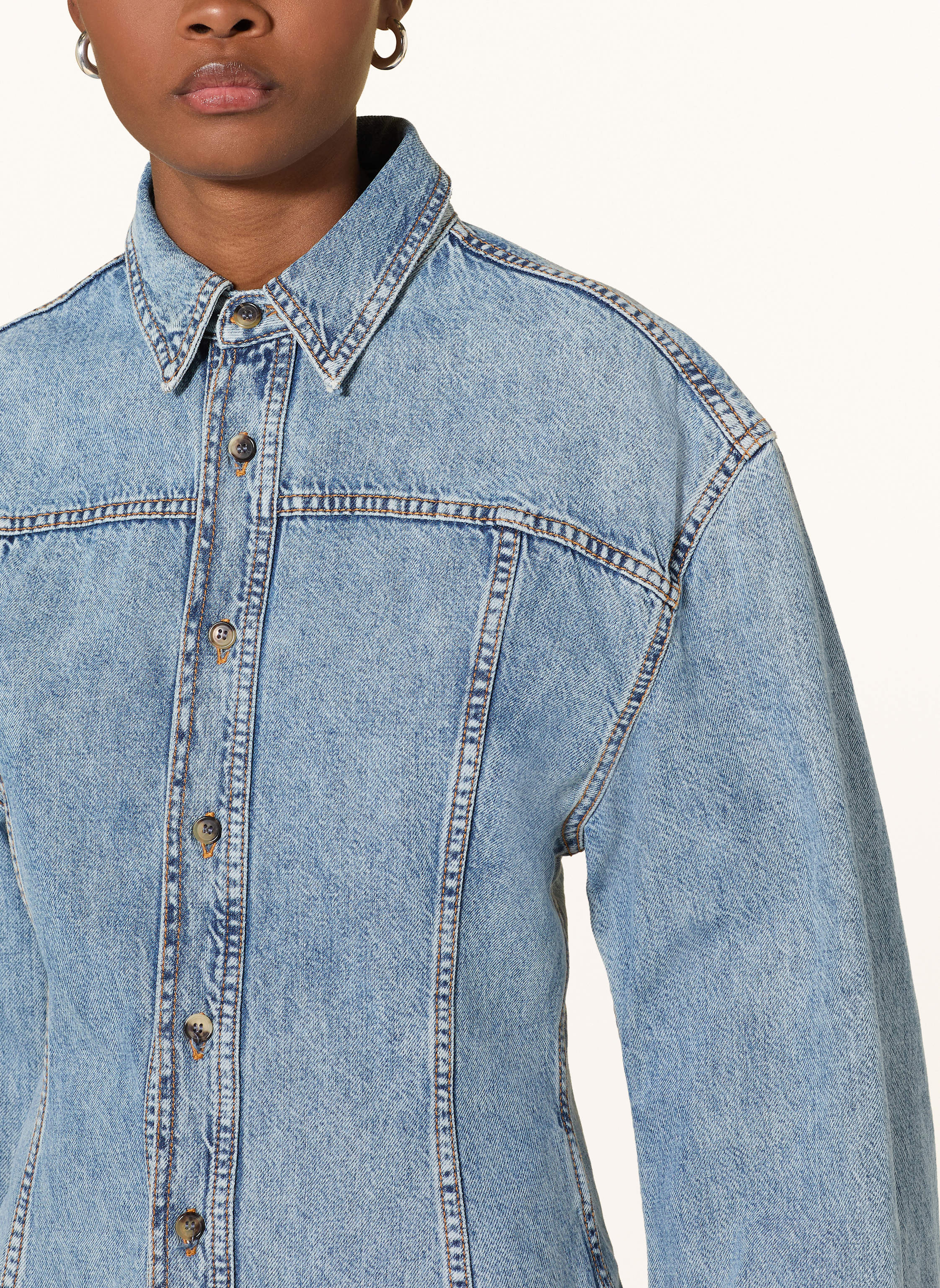 Thumbnail - Haikure Jeansbluse Lee blau