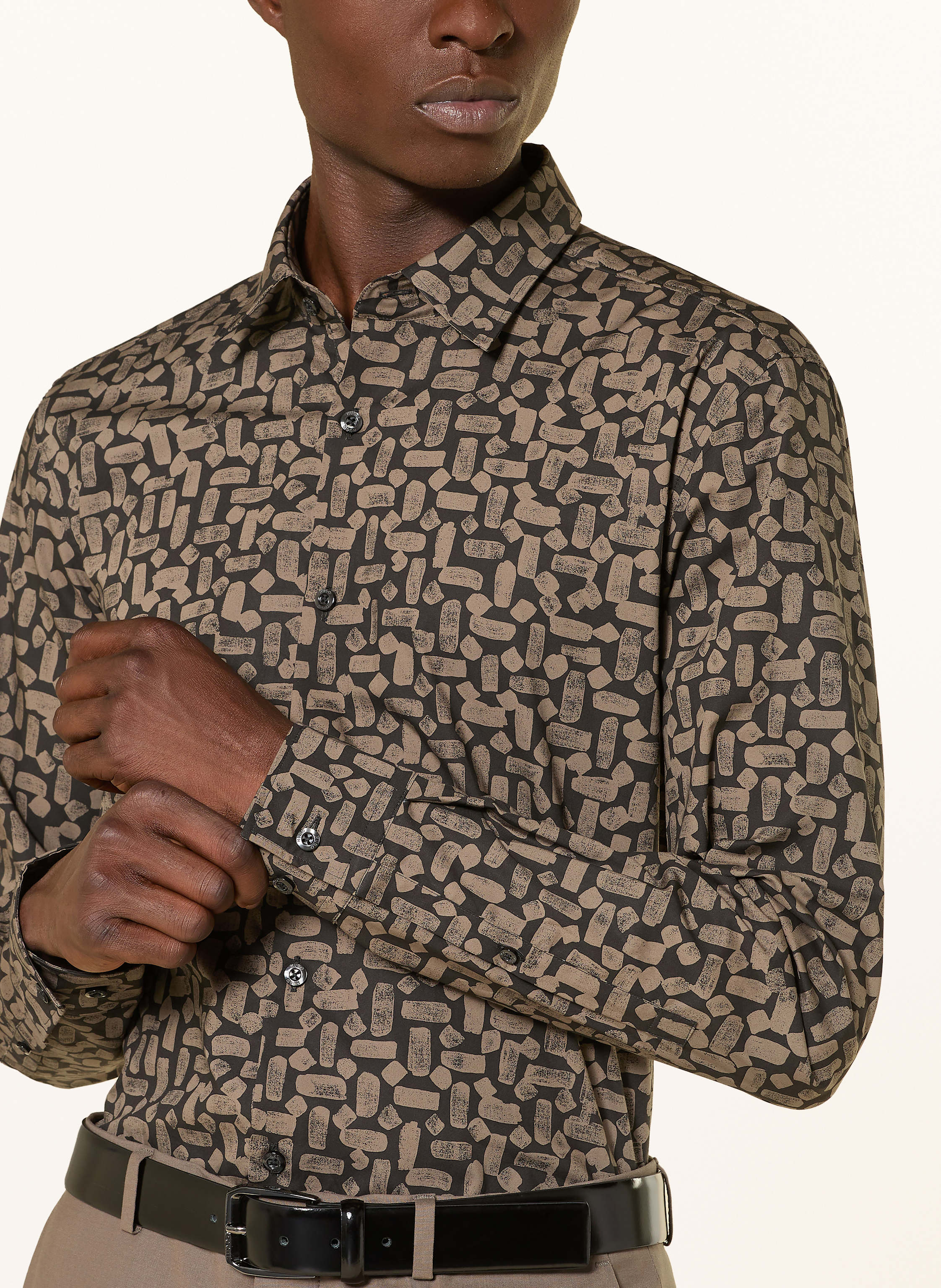 Thumbnail - Hugo Hemd Erno Casual Slim Fit grau