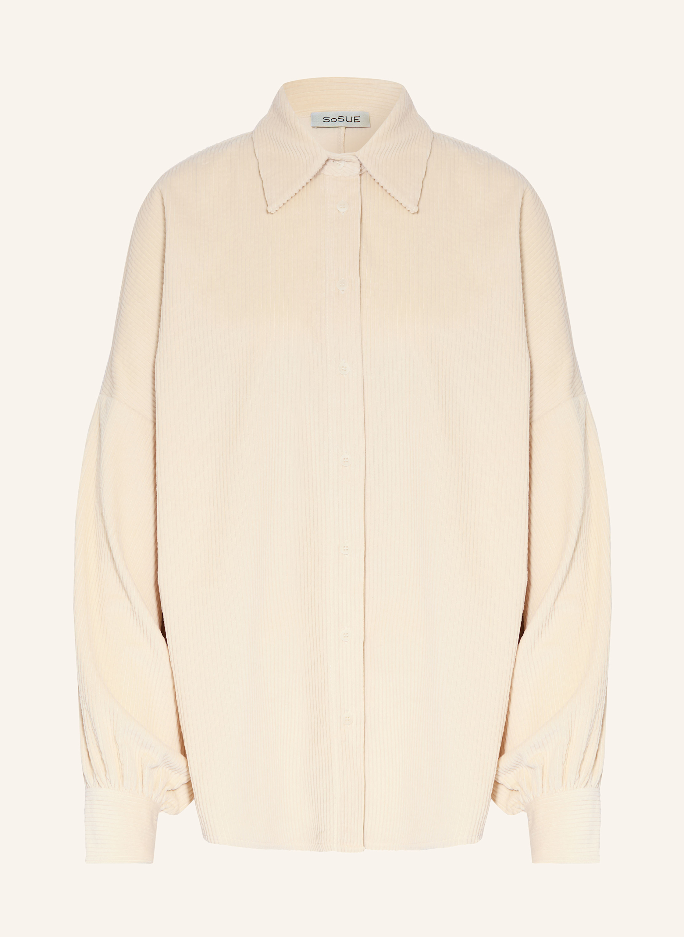 SoSUE ANTONIA oversized shirt blouse in corduroy in ecru