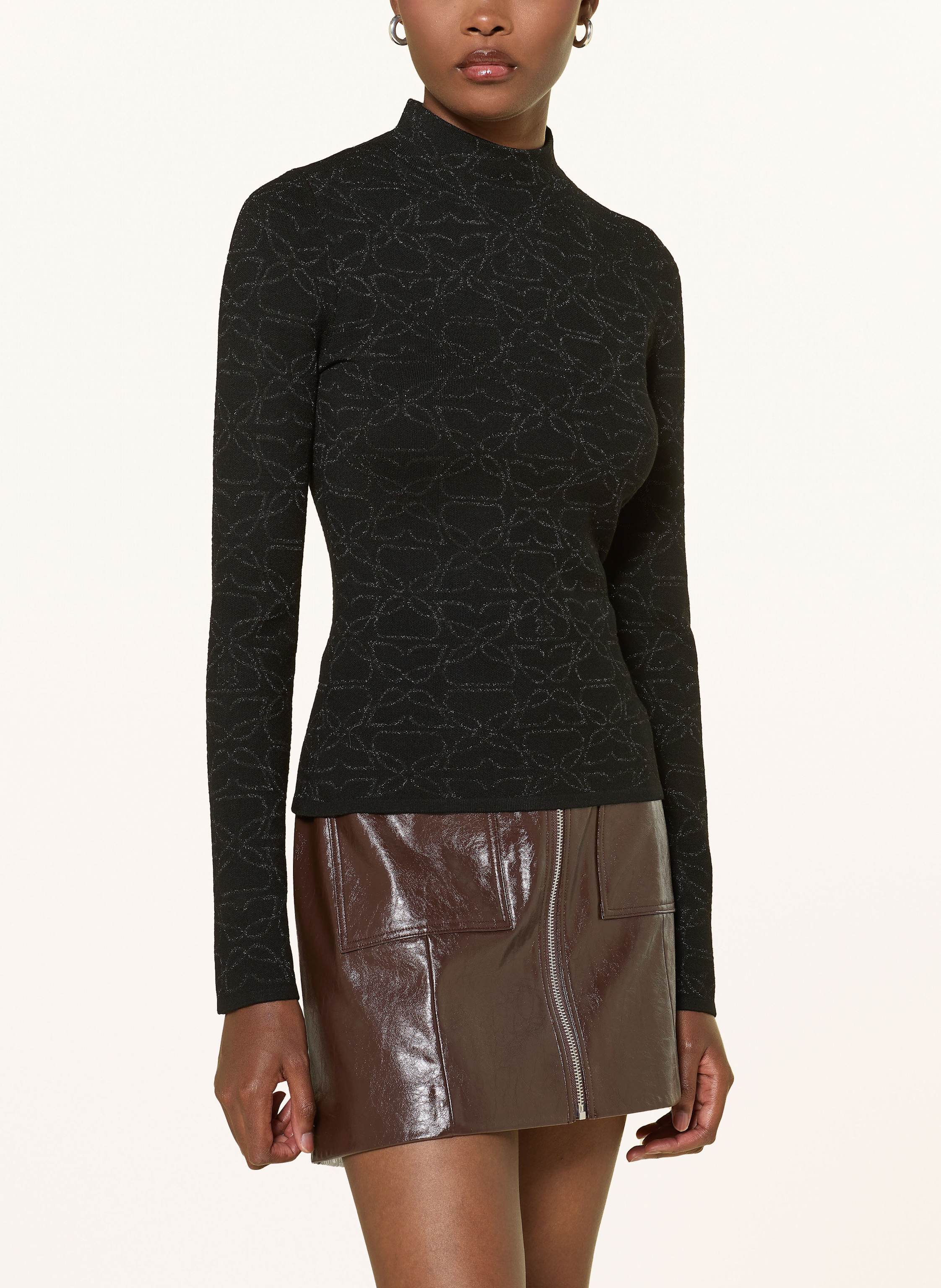 Thumbnail - Hugo Pullover Sinepro Mit Glitzergarn schwarz