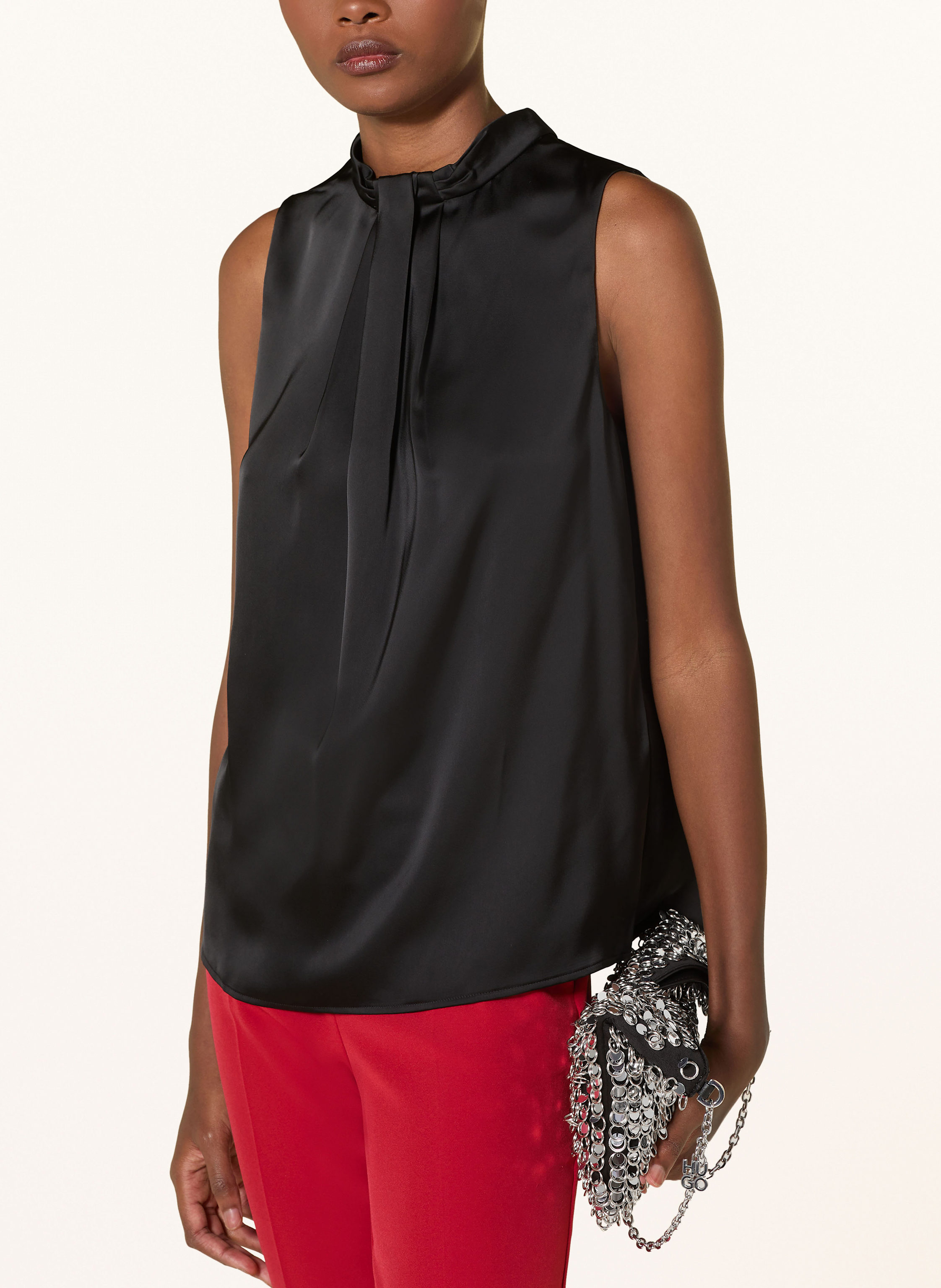 Thumbnail - Hugo Blusentop Caleria-1 Aus Satin schwarz