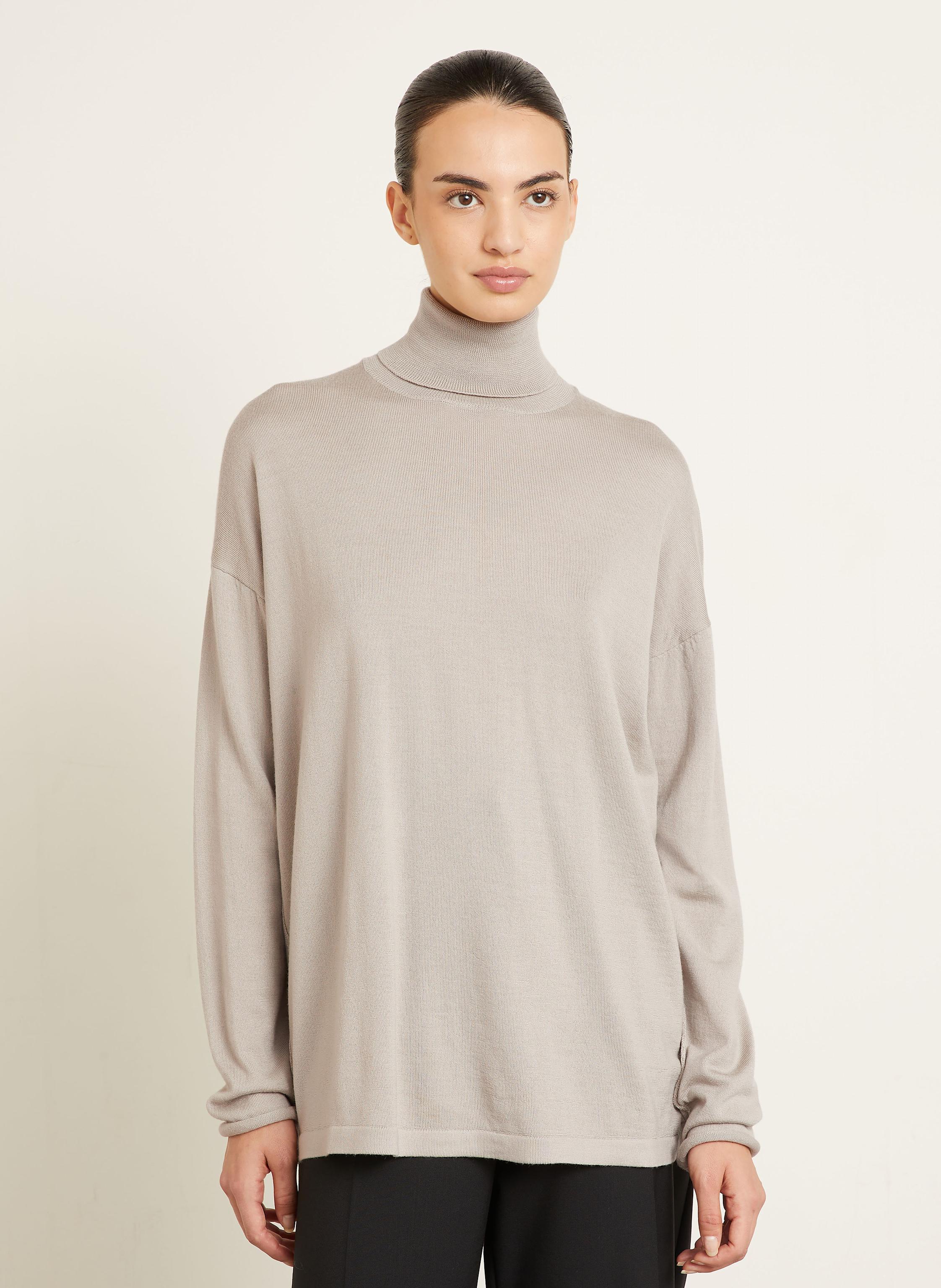 Thumbnail - Gauchere Rollkragenpullover Aus Wolle grau