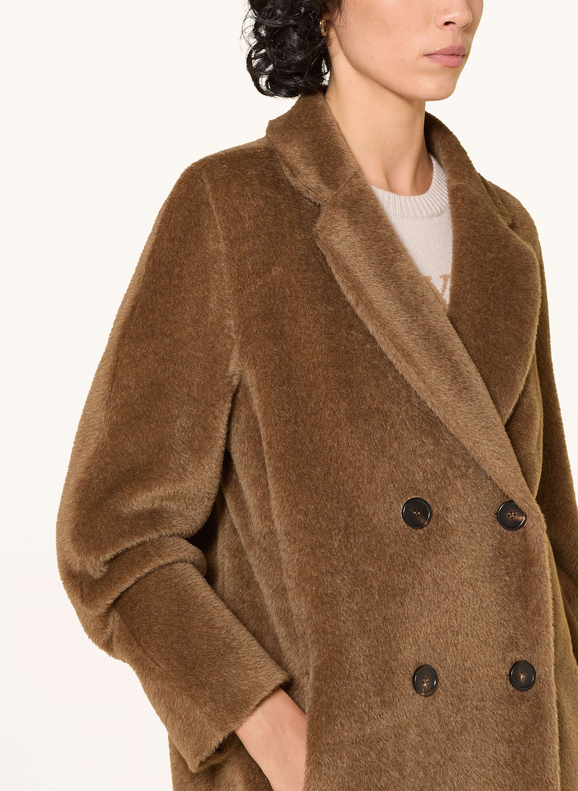 Thumbnail - S Max Mara Kunstfell-Mantel Roseto Mit Alpaka braun