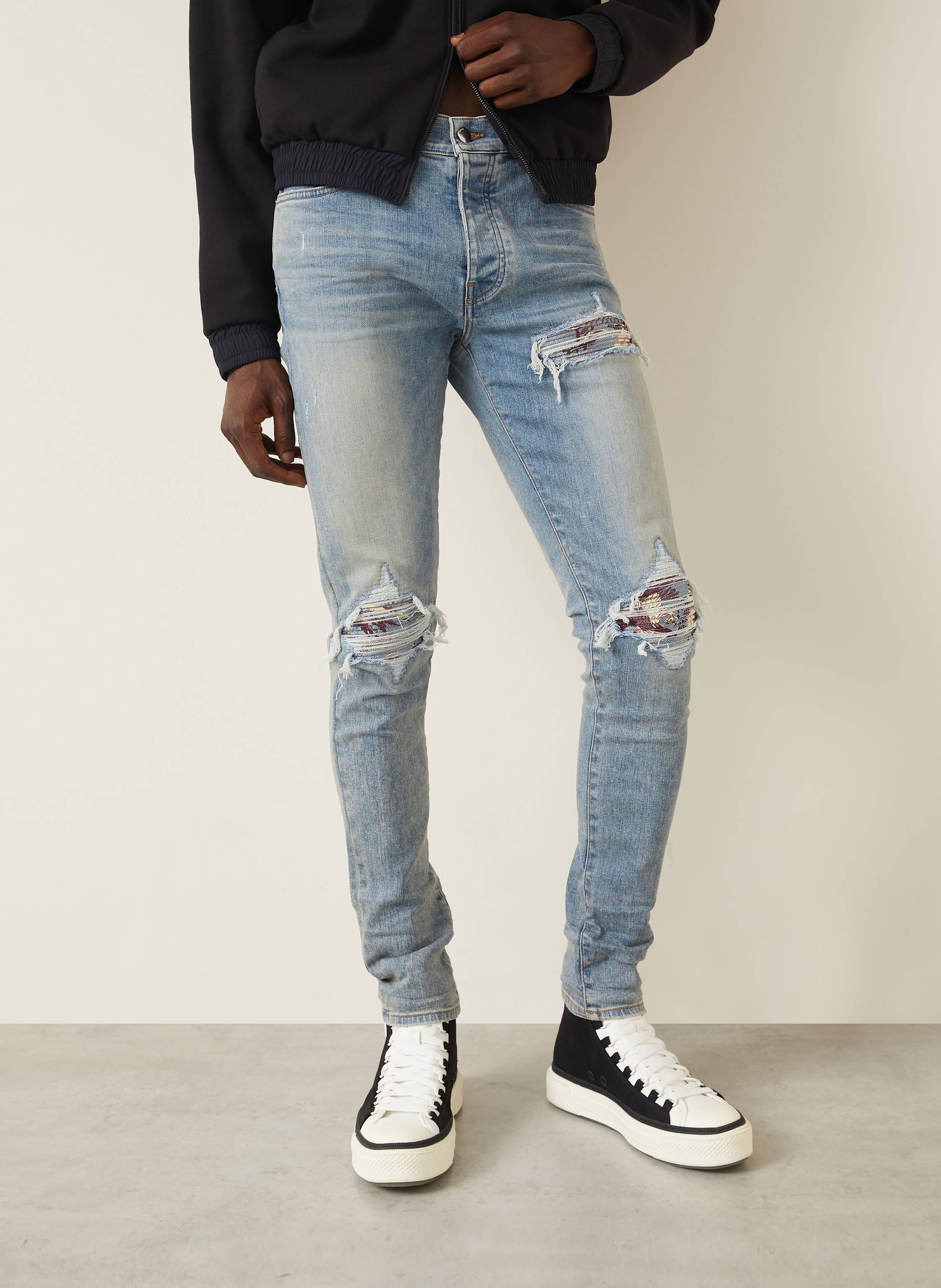 Thumbnail - Amiri Destroyed Jeans Crane Skinny Fit blau