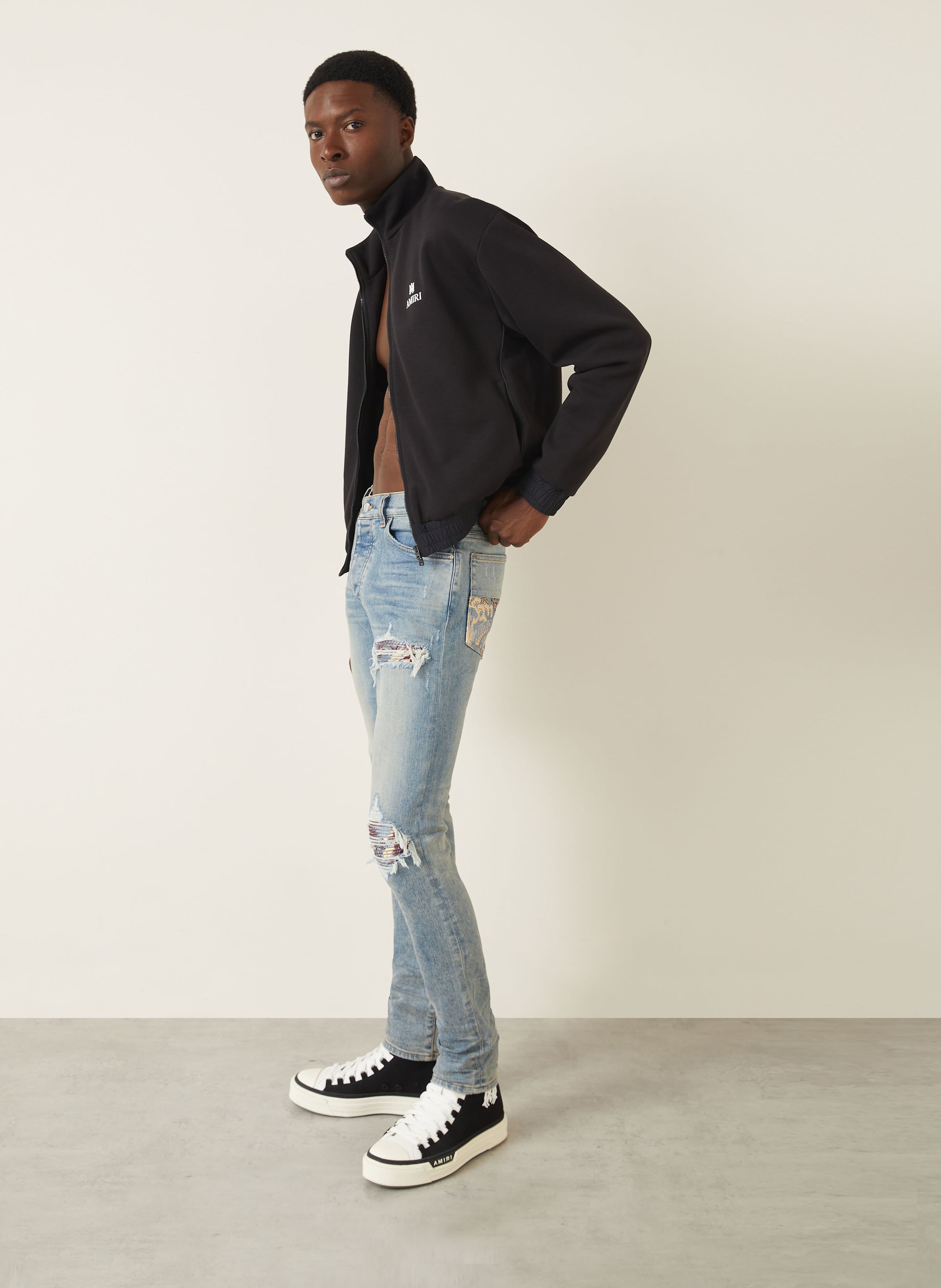 Thumbnail - Amiri Destroyed Jeans Crane Skinny Fit blau