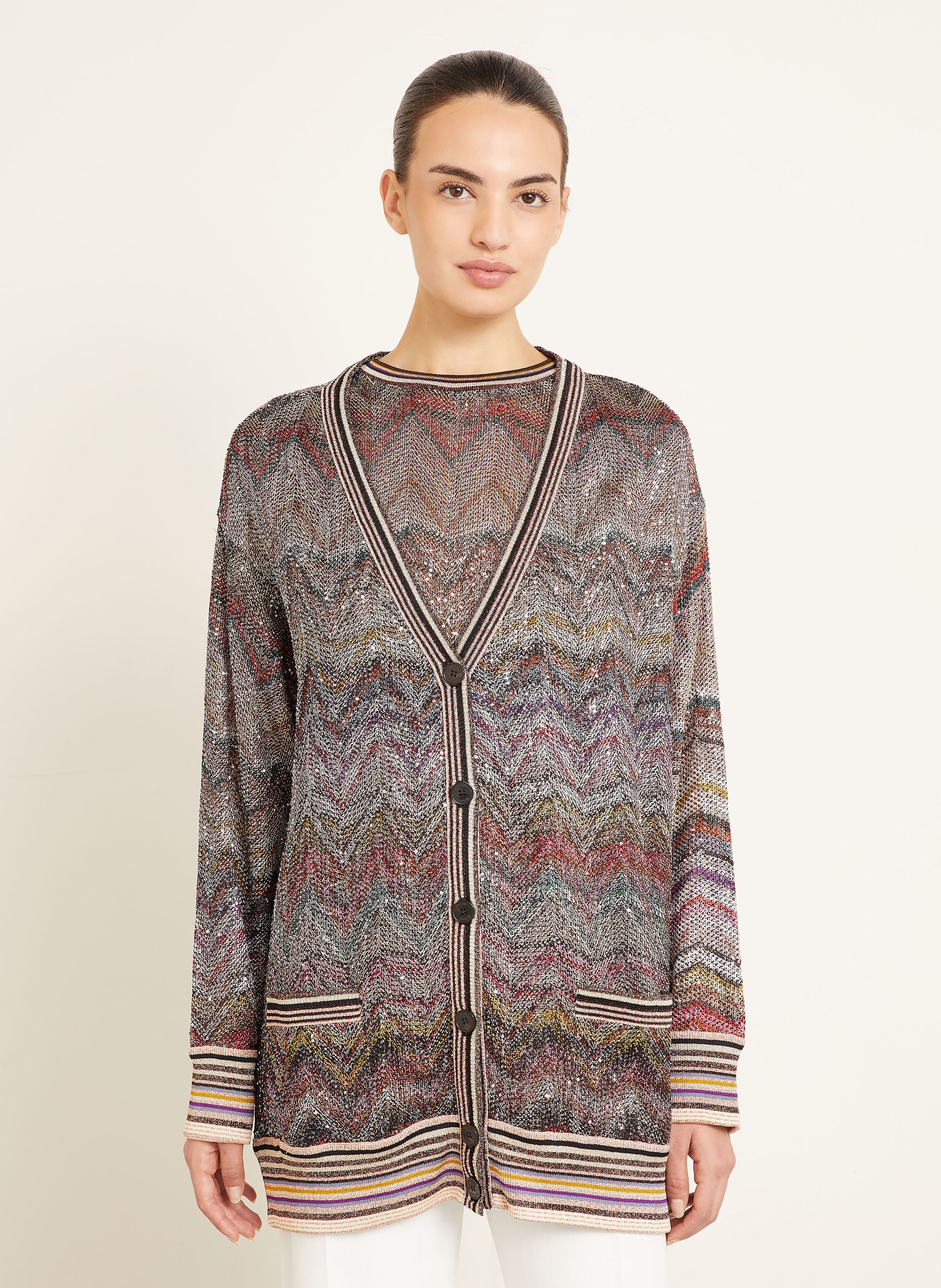 Thumbnail - Missoni Strickjacke Mit Glitzergarn Und Pailletten braun