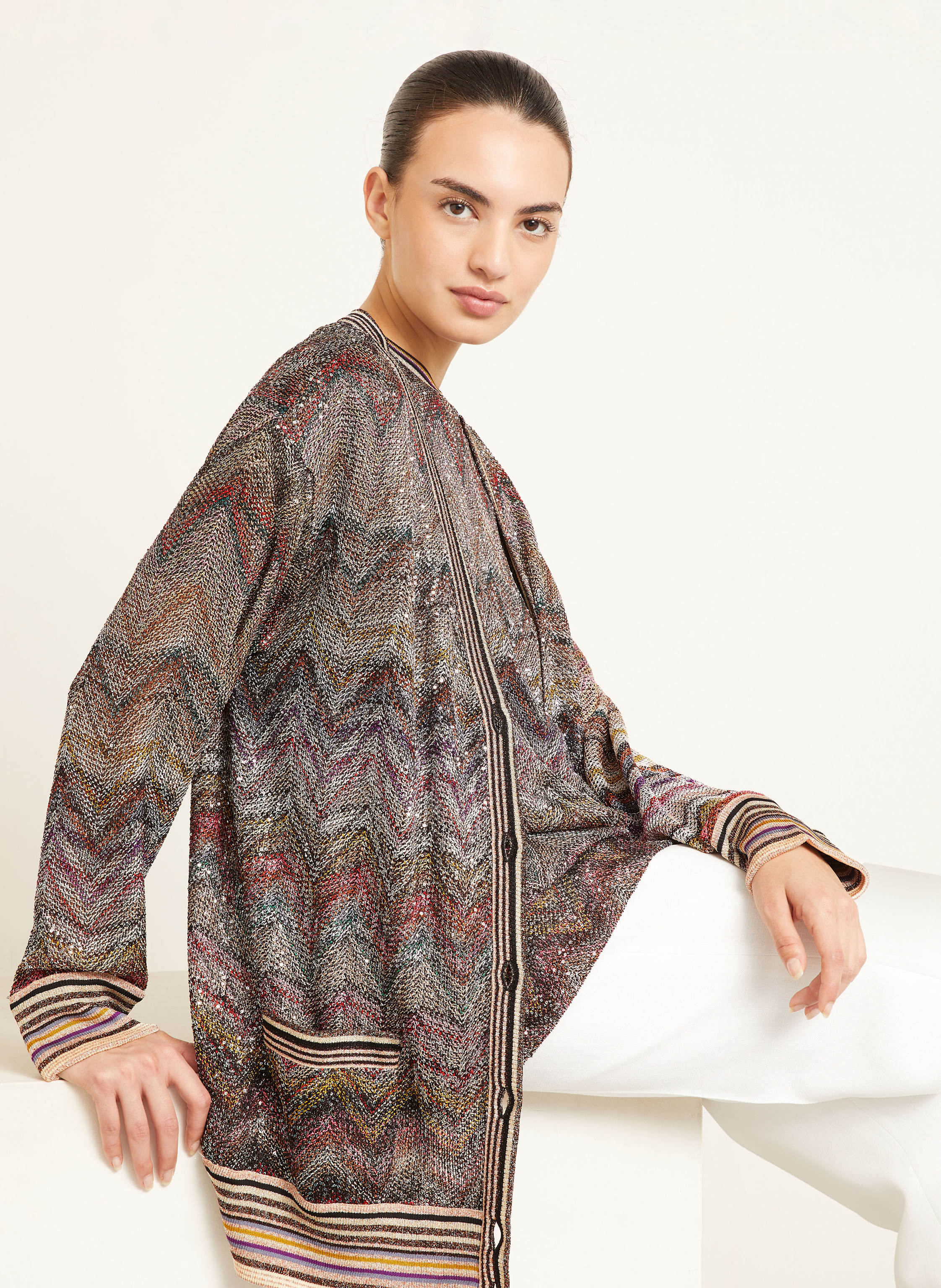 Thumbnail - Missoni Strickjacke Mit Glitzergarn Und Pailletten braun