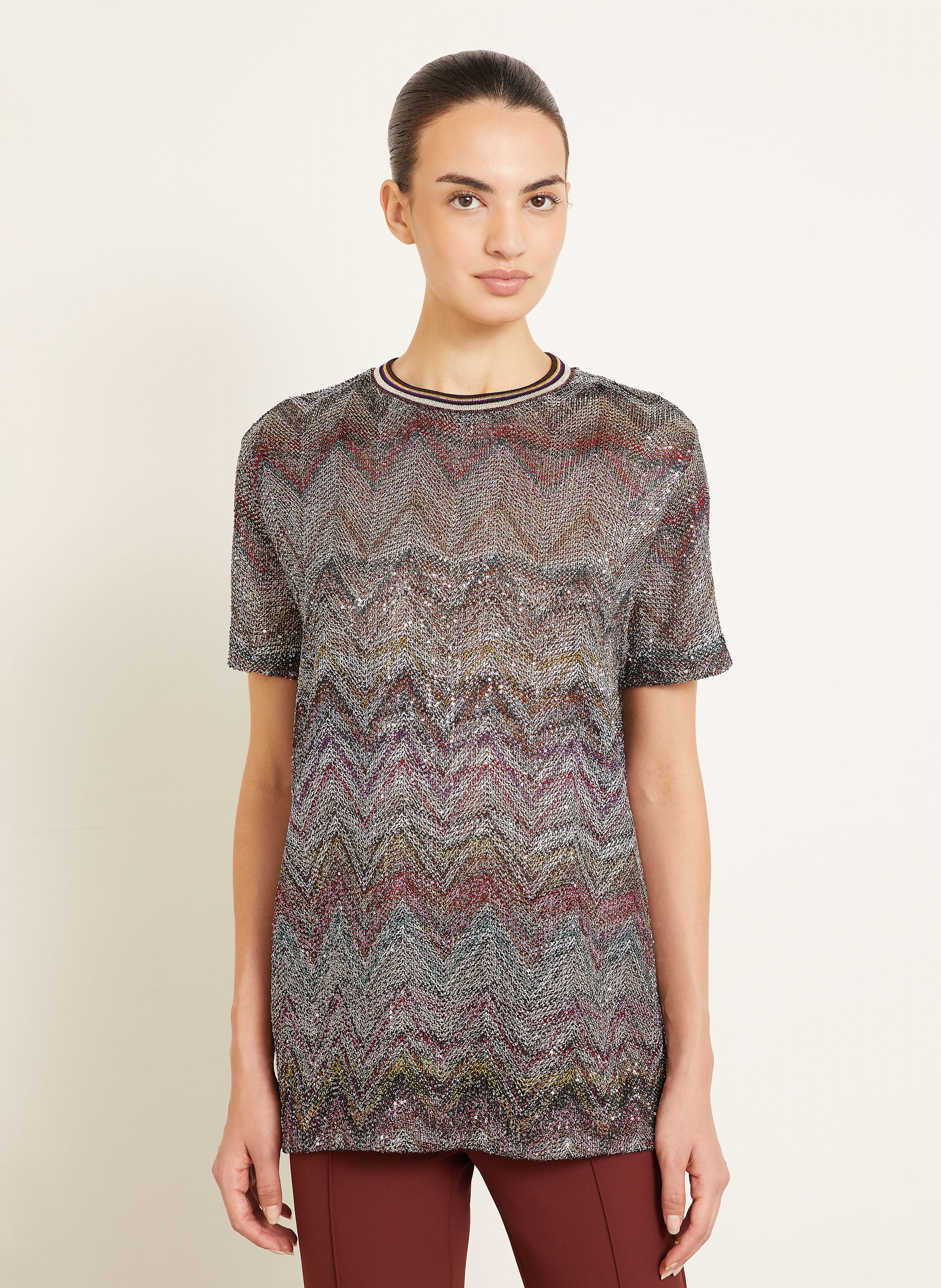 Thumbnail - Missoni Häkelshirt Caperdoni Mit Glitzergarn Und Pailletten braun