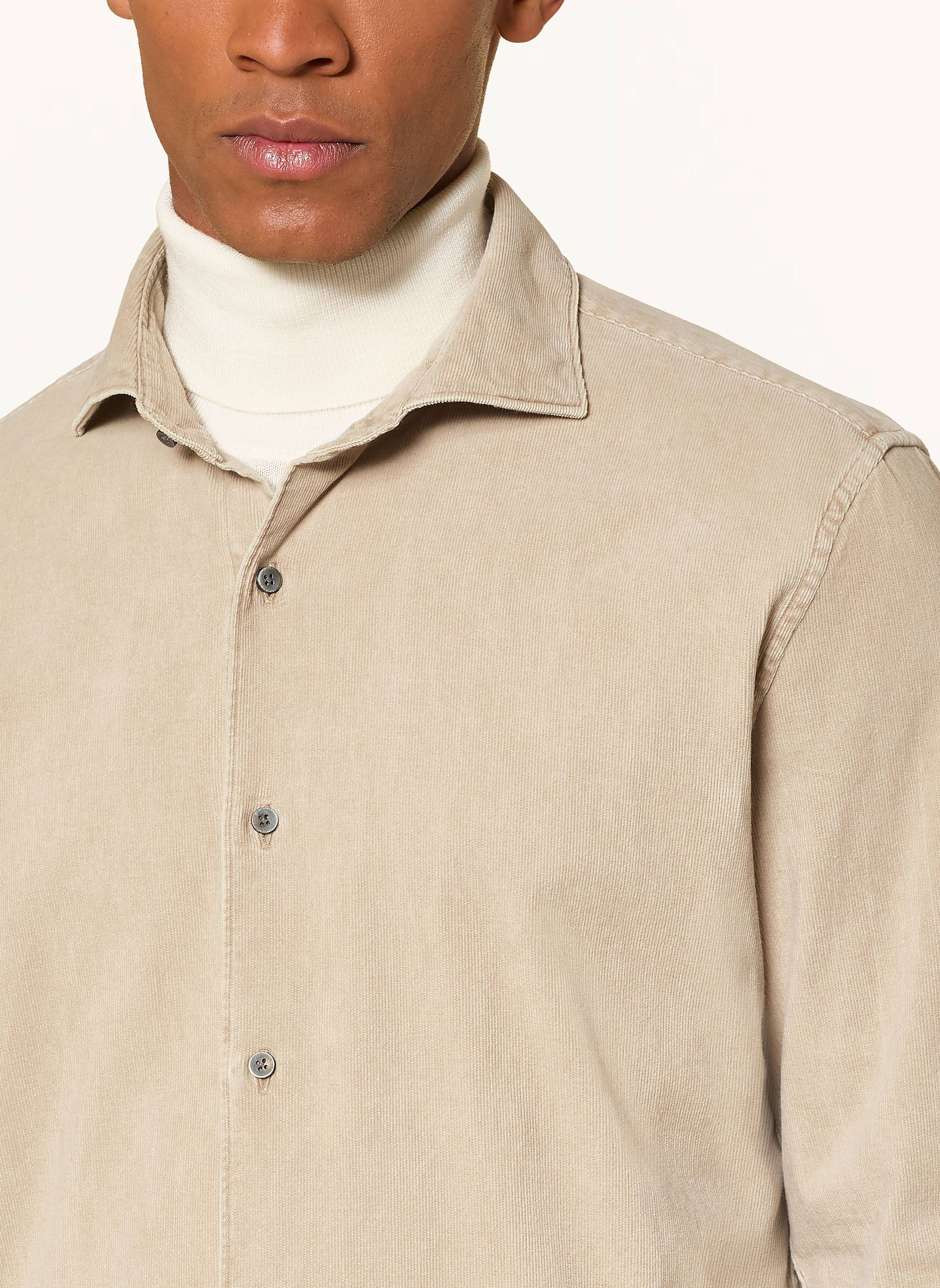 Thumbnail - Profuomo Cordhemd Relaxed Fit beige