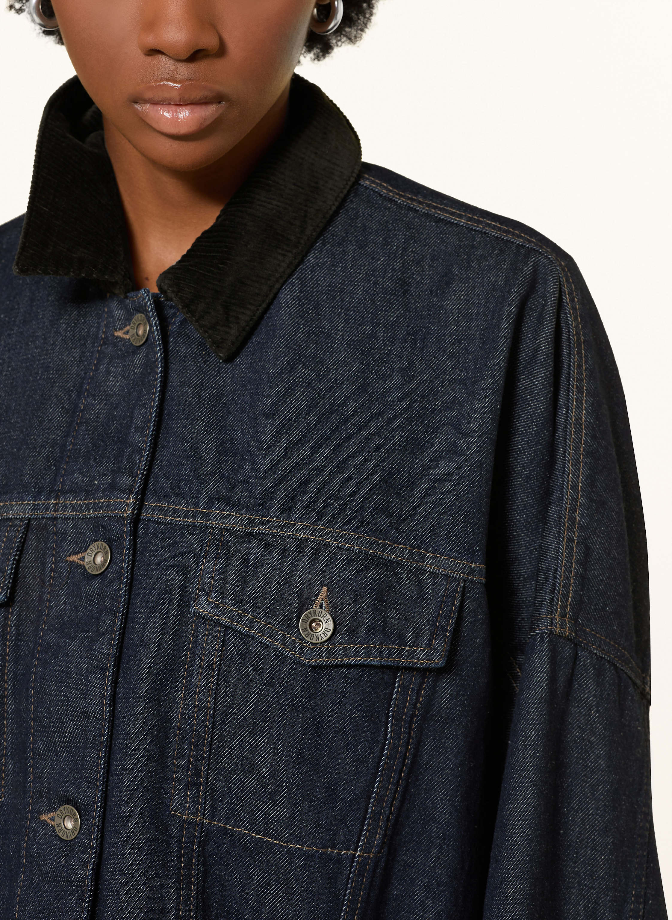 Thumbnail - Drykorn Kastenjacke Holbrooks In Jeansoptik blau