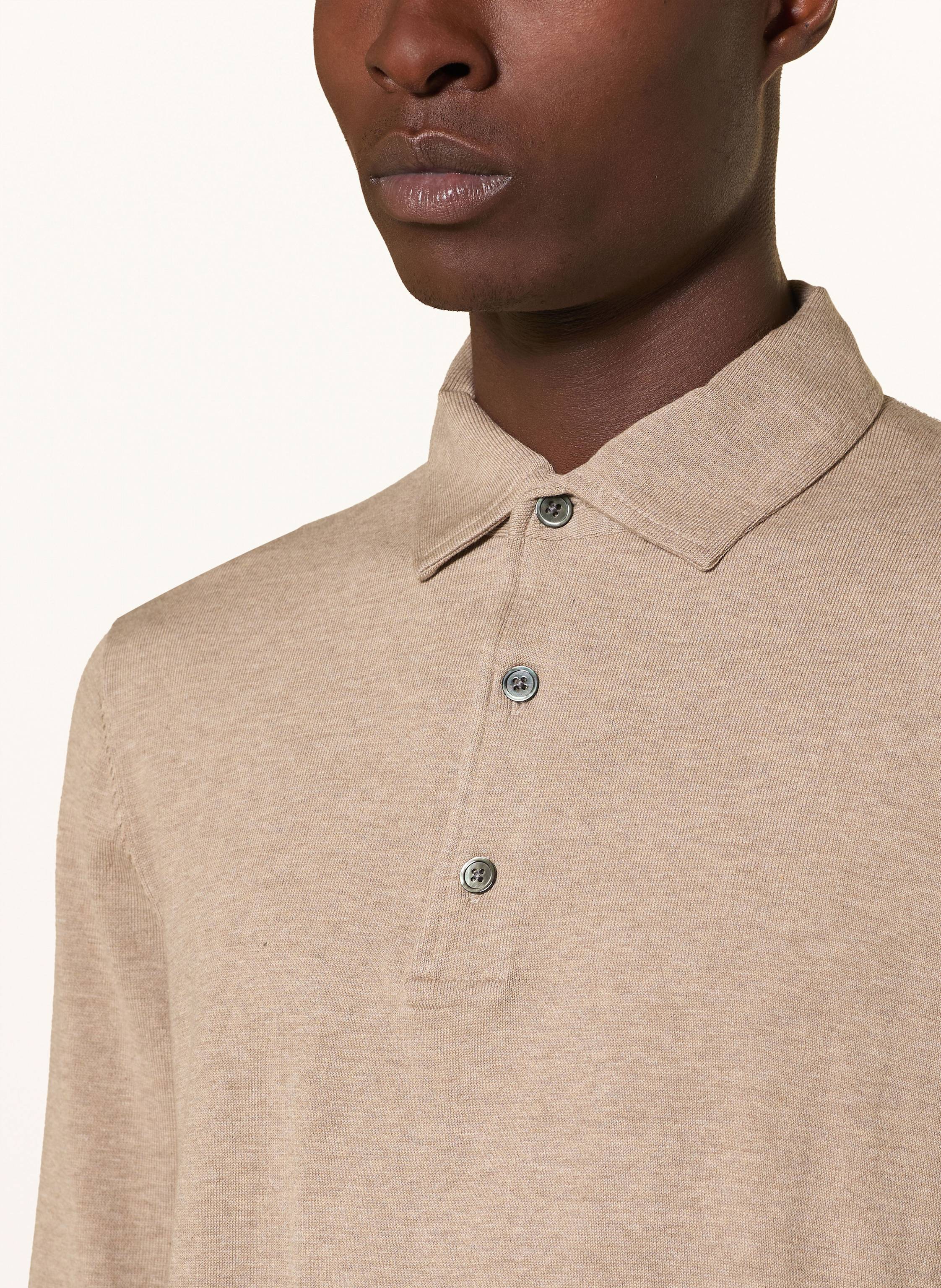 Thumbnail - Profuomo Strick-Poloshirt beige