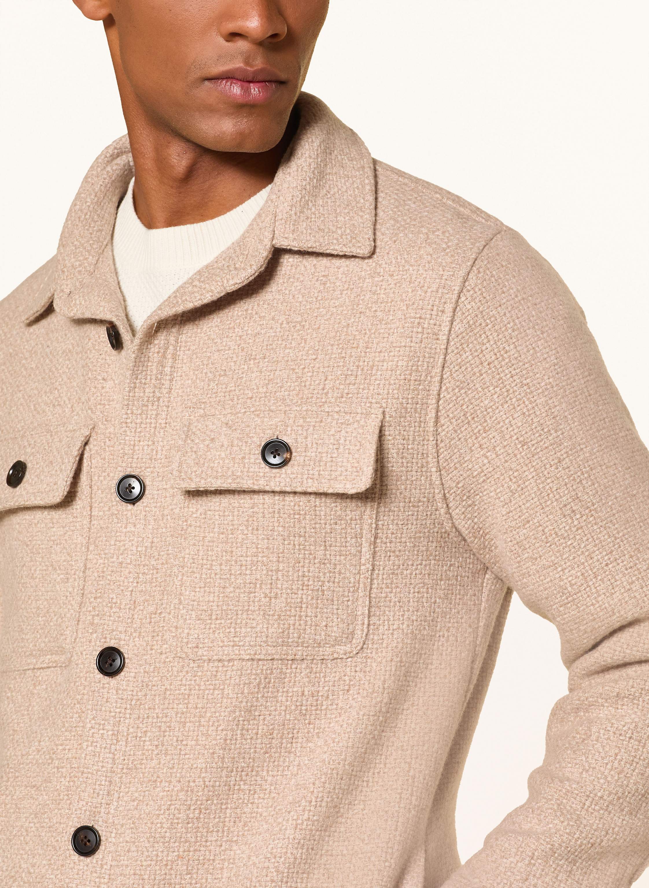 Thumbnail - Profuomo Strick-Overshirt beige