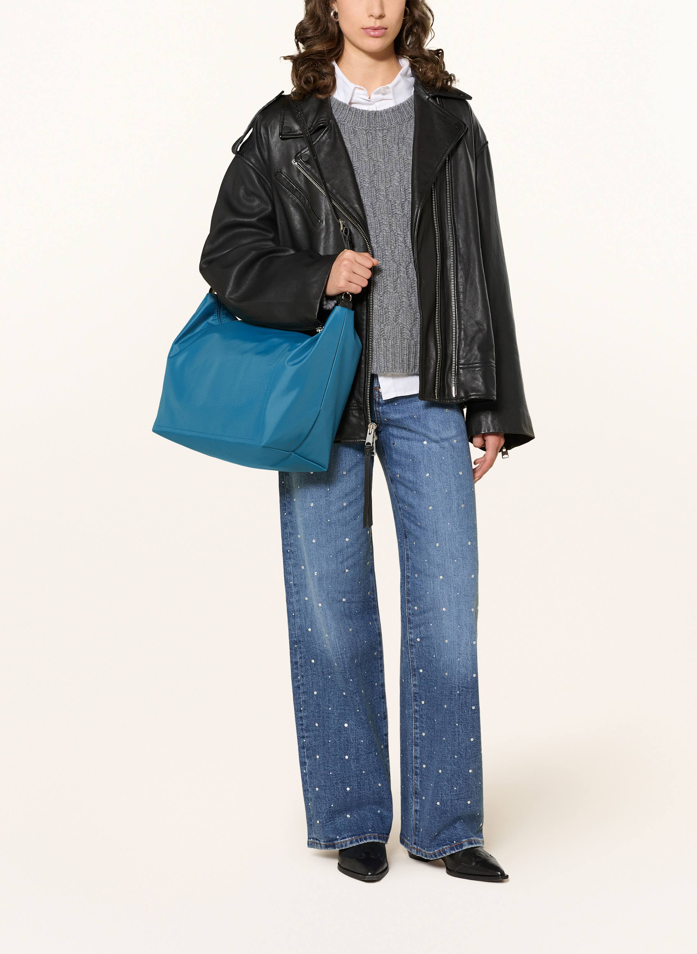 Thumbnail - Longchamp Schultertasche Le Slouchy Bolso blau